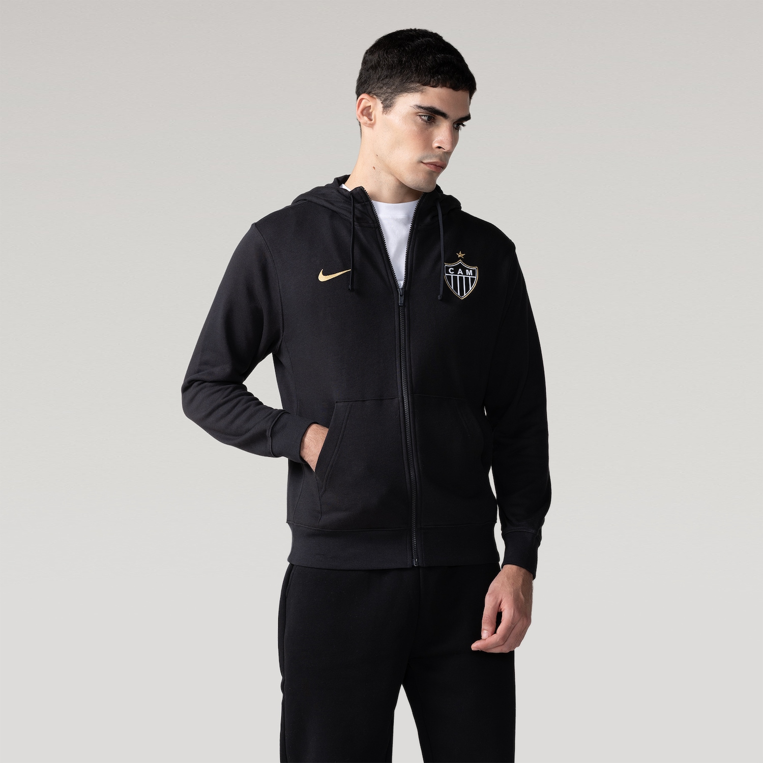 Jaqueta com Capuz do Atlético-MG Club Hoodie FZ Masculina - Foto 1