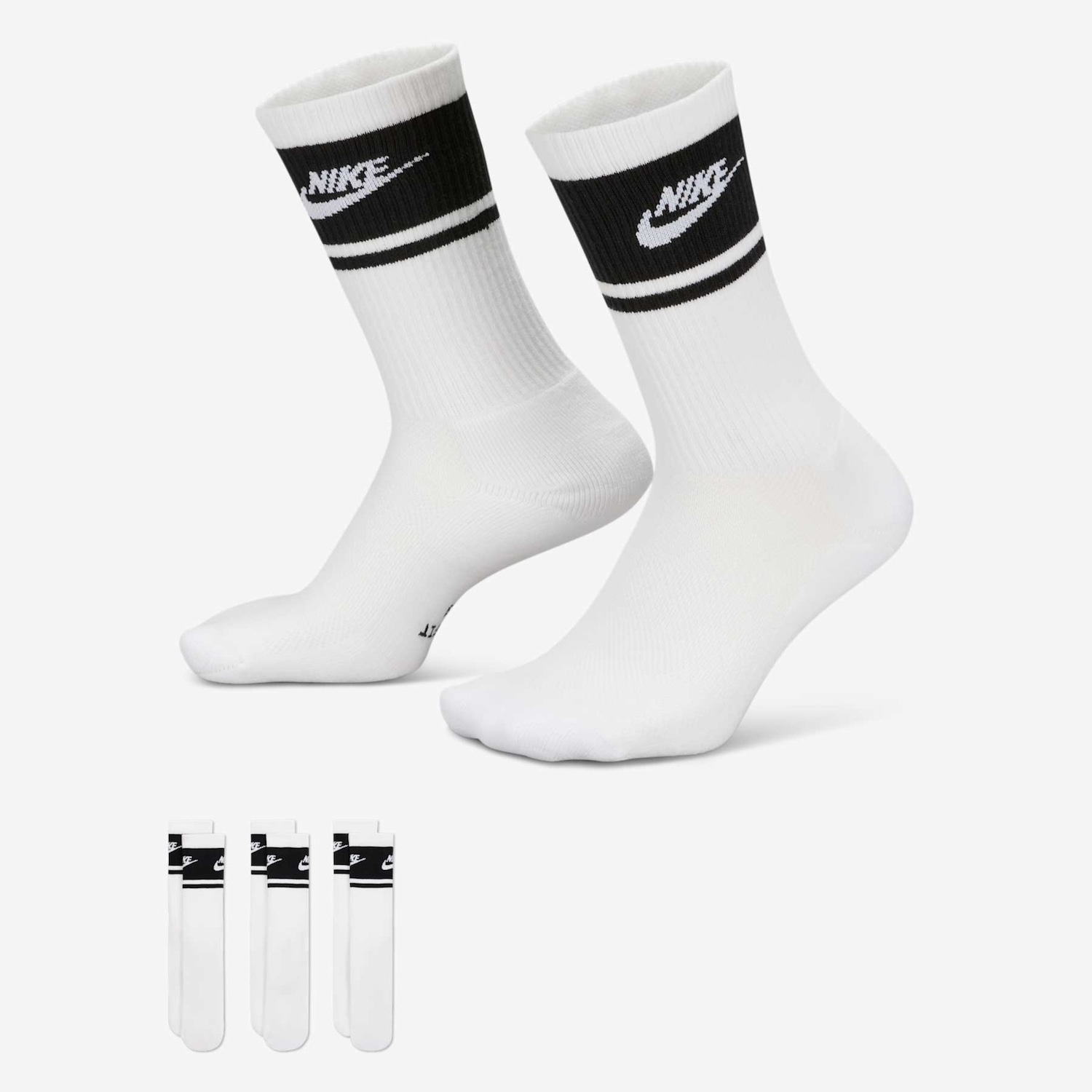 Meia Nike Everyday Elevated Cano Médio 3 Pares - Foto 1