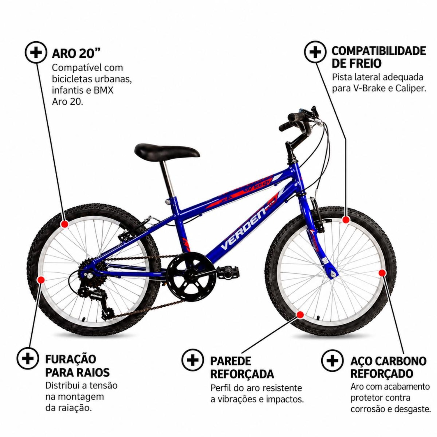 Bicicleta Aro 20 Verden Bic Folks R1 V7 - Foto 3