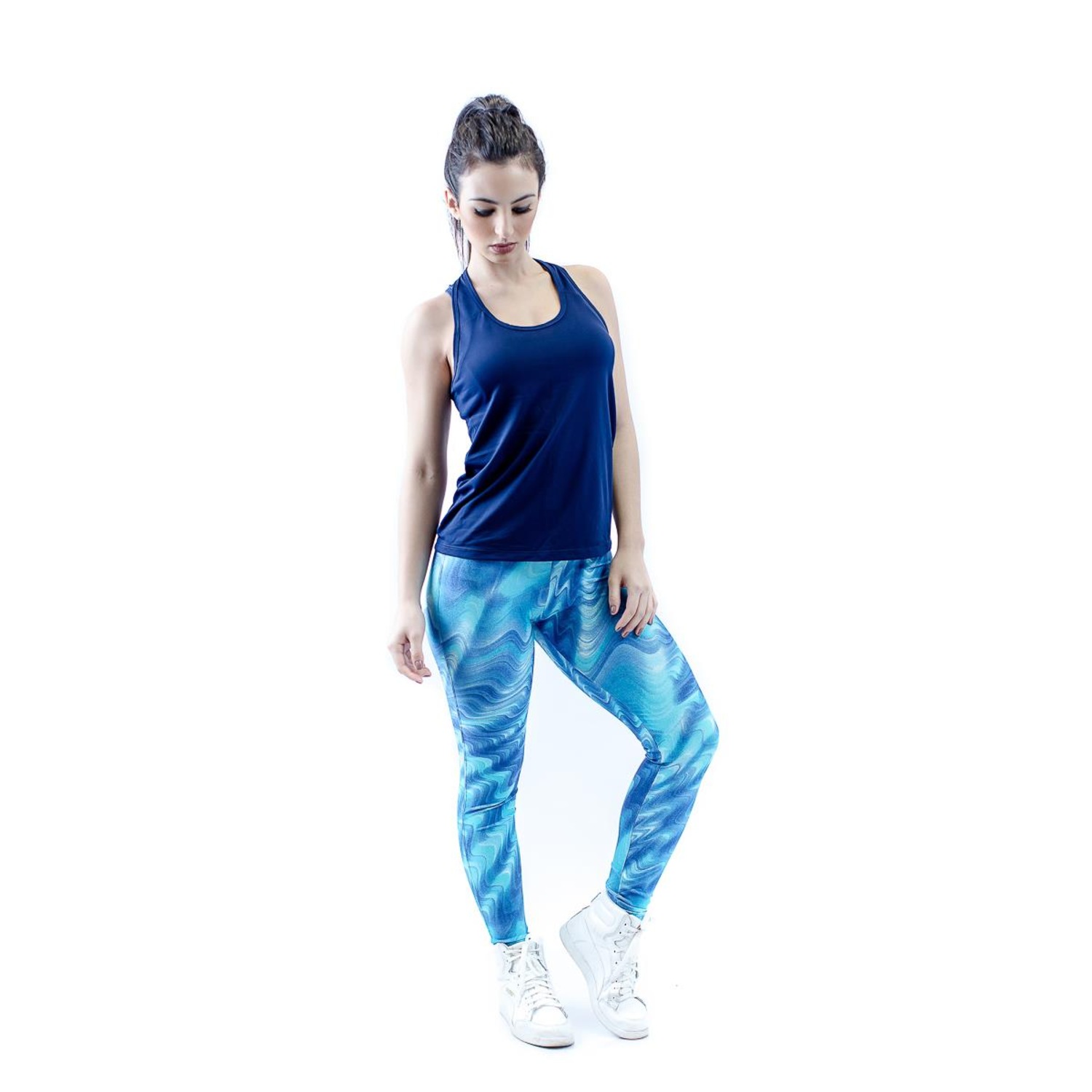 Calça Legging Cajafit Waves - Feminina - Foto 1