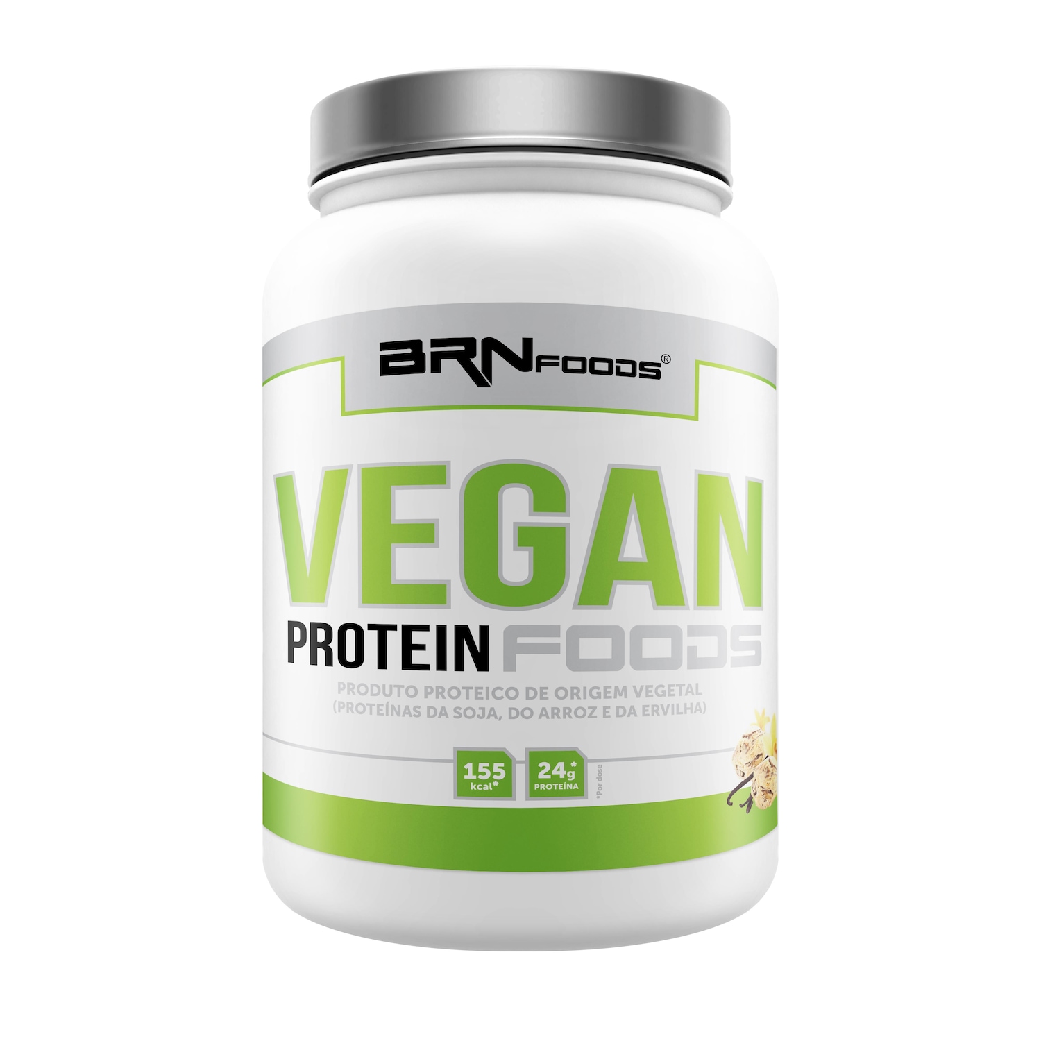 Whey Protein Vegan BRN Foods - Baunilha - 500g - Foto 1