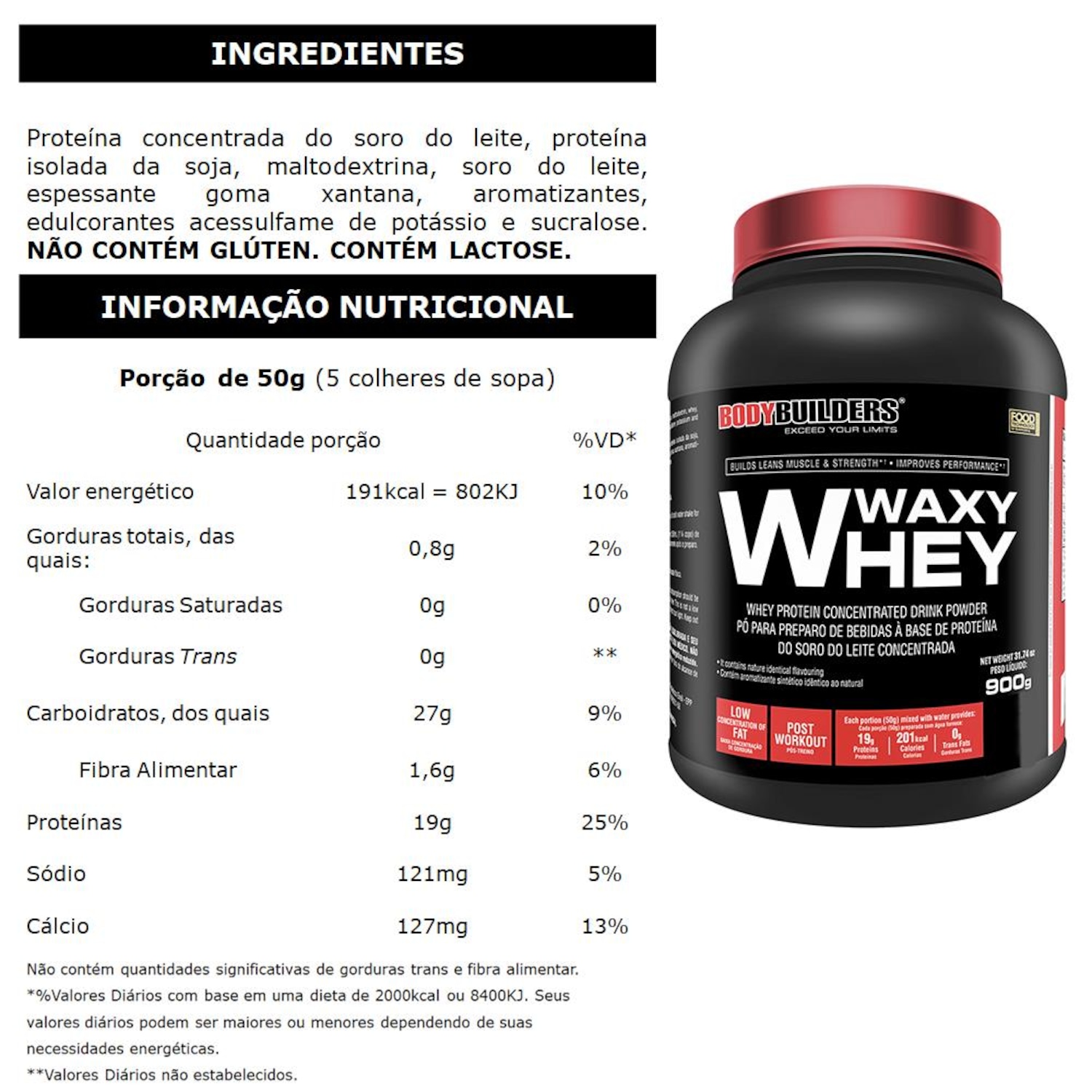 Waxy Whey Protein Bodybuilders - Morango - 900g - Foto 2