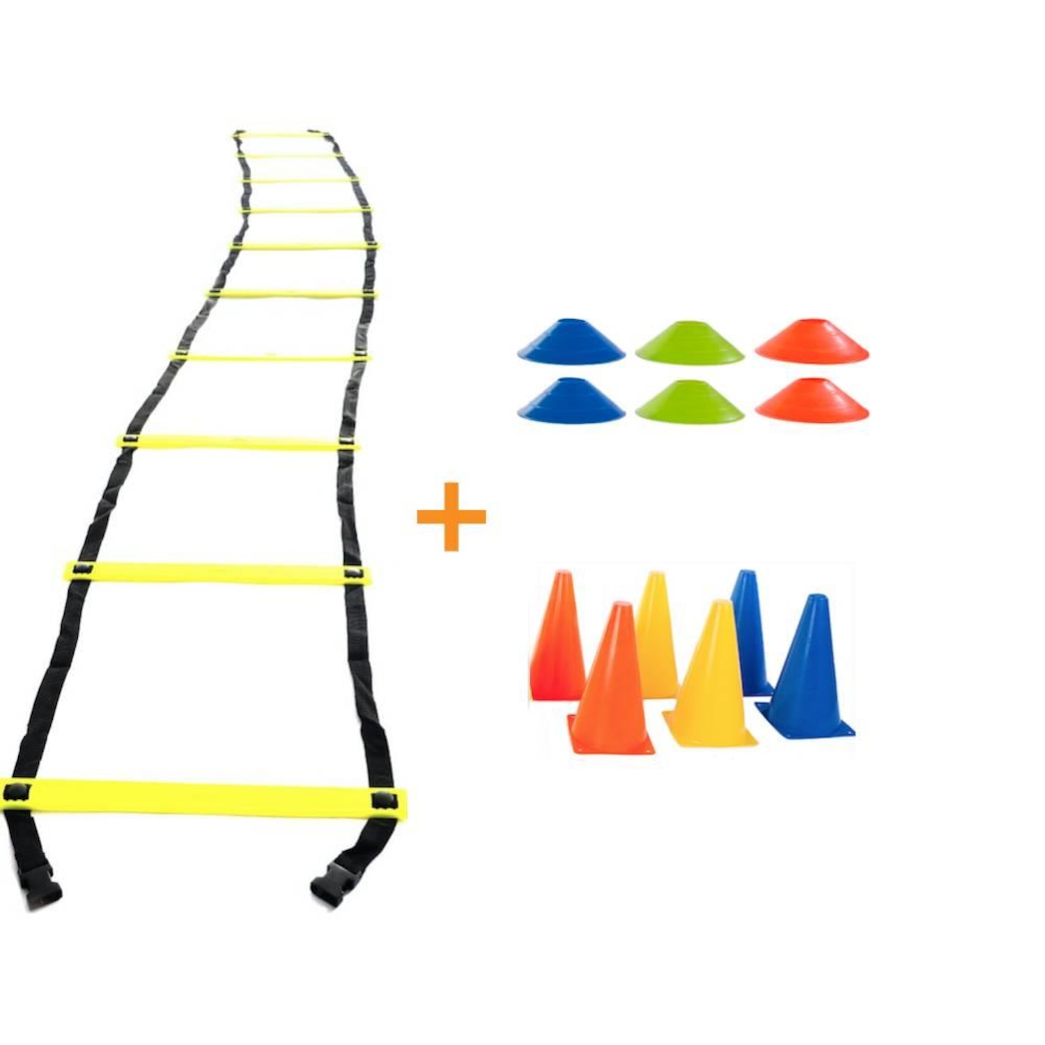 Kit Treinamento Funcional Yang Fit: Escada de Agilidade + 6 Cones + 6 Chapéu Half - Foto 1