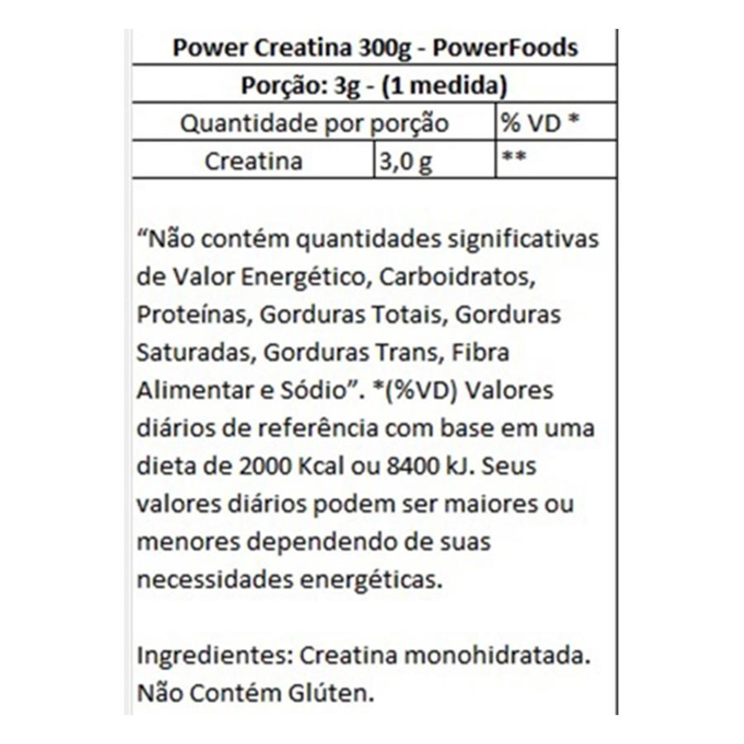 Power Creatina PowerFood - 300g cada - 3 potes - Foto 2