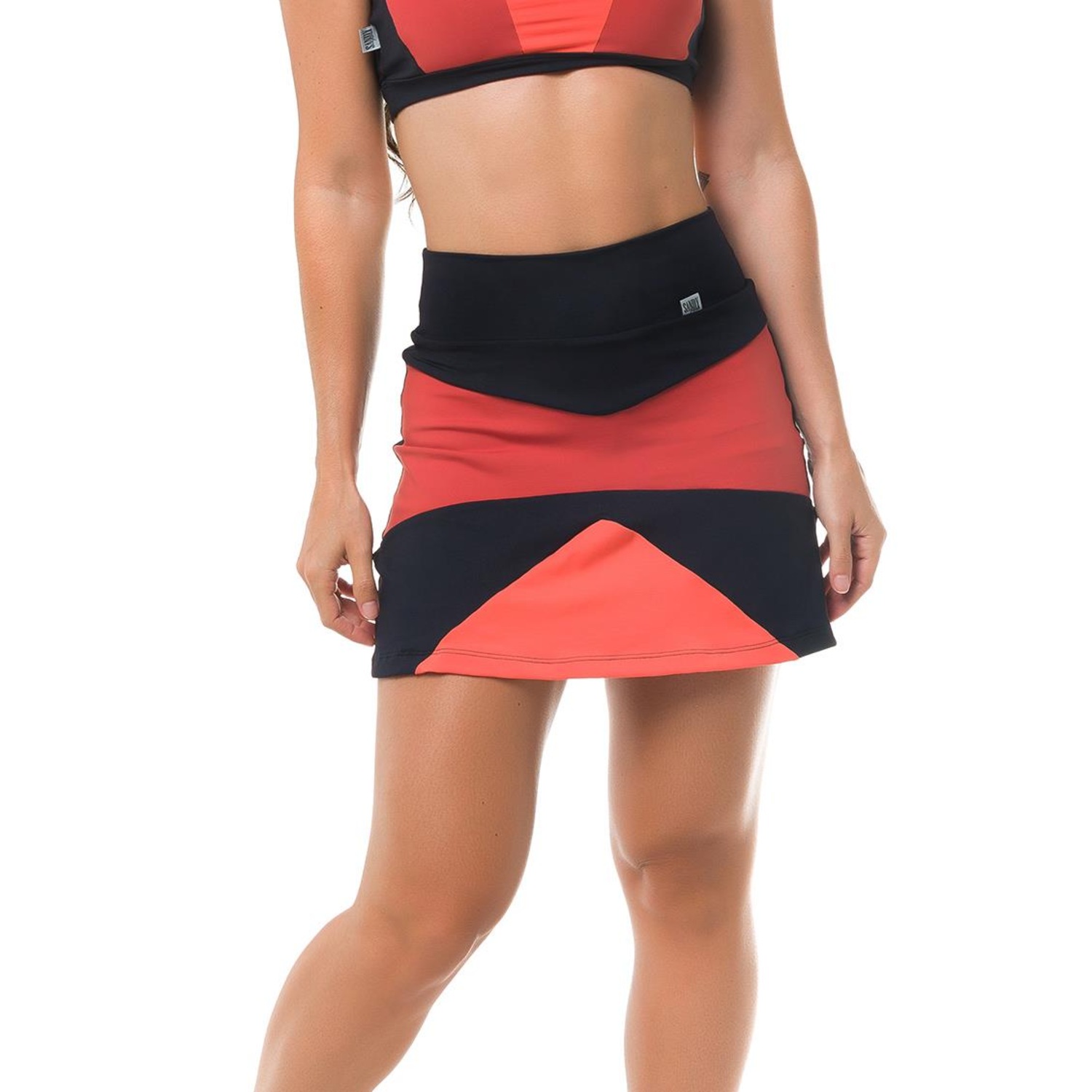 Short Saia Play Orange Sandy Fitness - Feminino - Foto 1