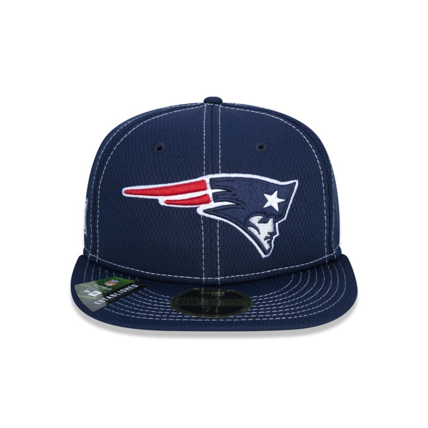 Boné Aba Reta New Era 59FIFTY NFL New England Patriots On-Field Coleção Sideline - Fechado - Adulto - Foto 2