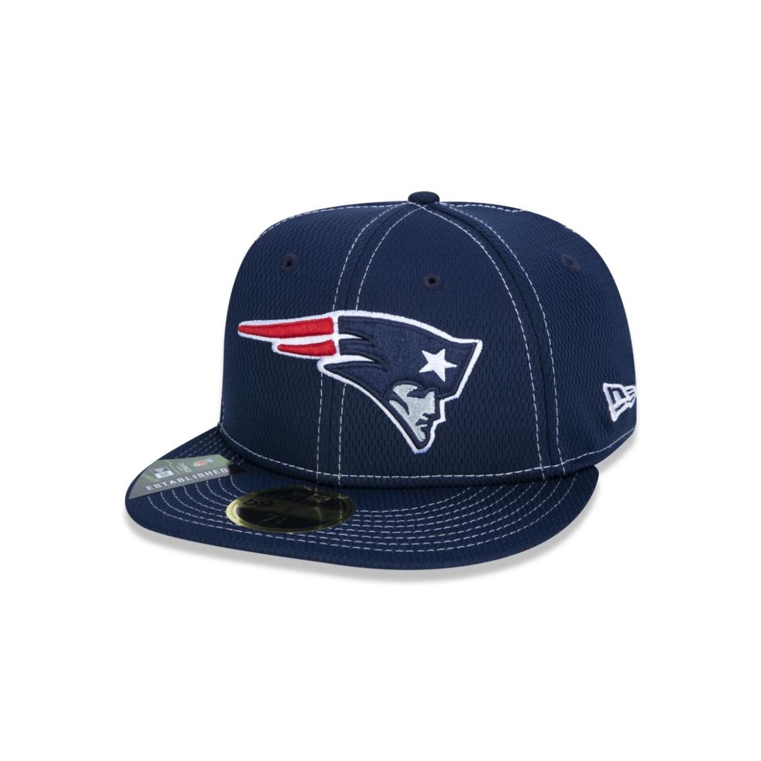 Boné Aba Reta New Era 59FIFTY NFL New England Patriots On-Field Coleção Sideline - Fechado - Adulto - Foto 1
