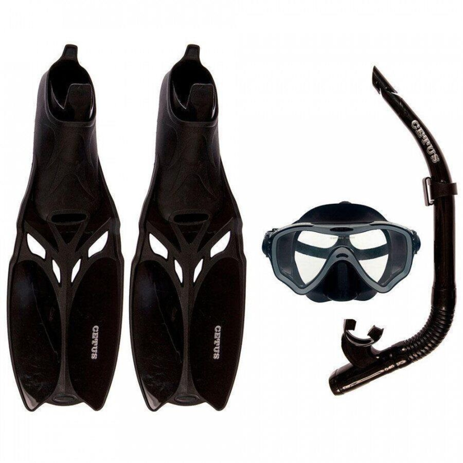 Kit de Mergulho Cetus: Máscara + Respirador + Nadadeiras Cobia Pro - Adulto - Foto 1