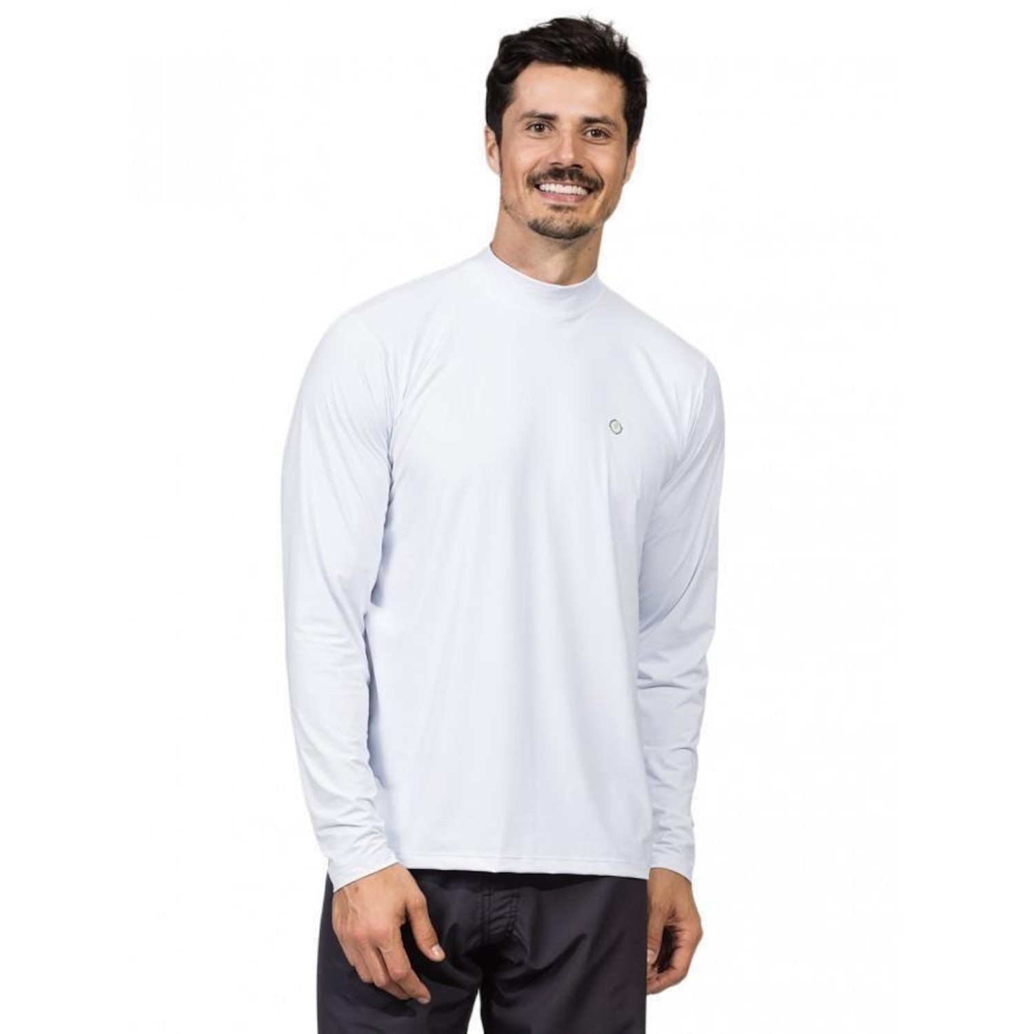 Camiseta Manga Longa Extreme UV Ice Gola Alta com Proteção Solar  - Masculina - Foto 1