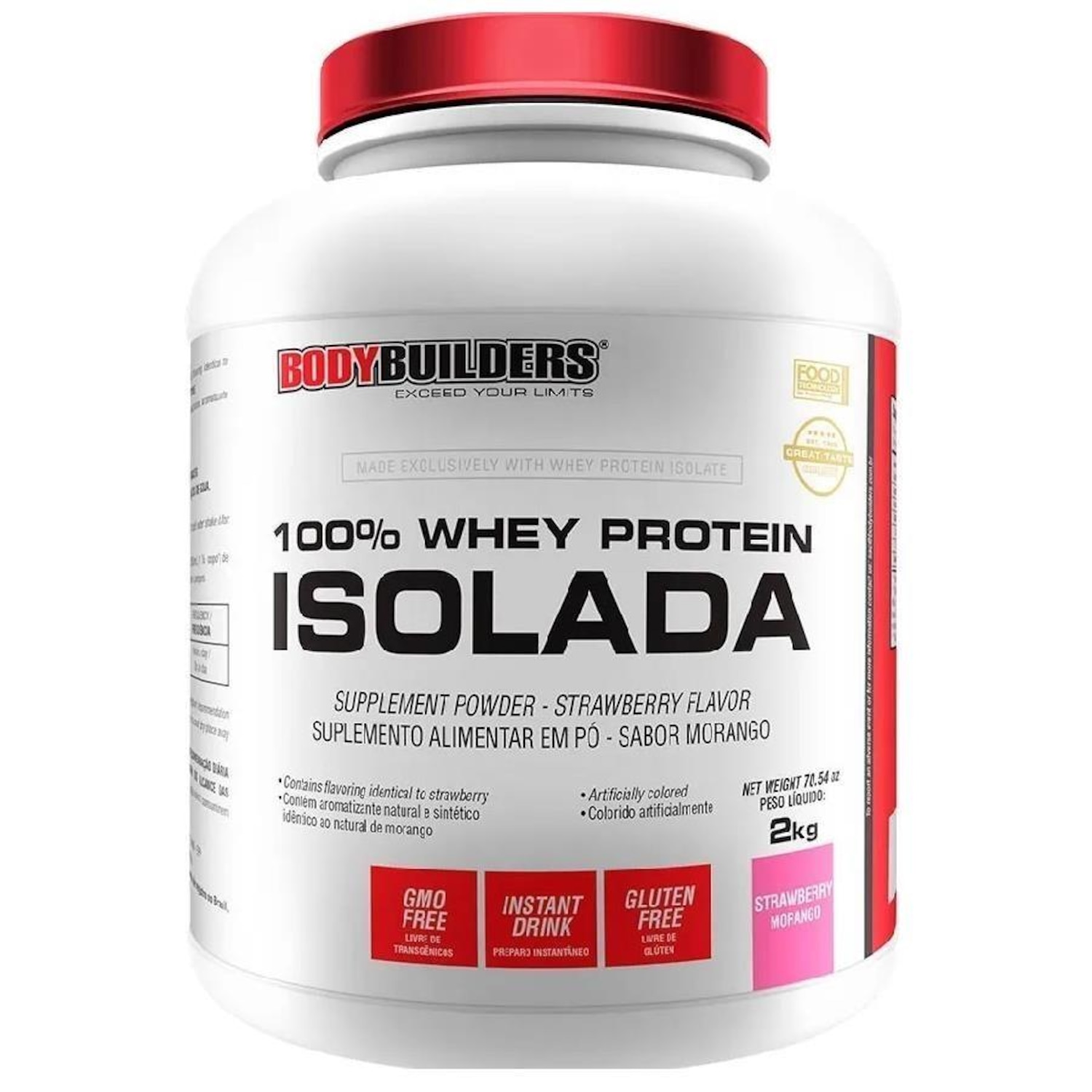 100% Whey Protein Isolada Bodybuilders - Morangoango - 2kg - Foto 1