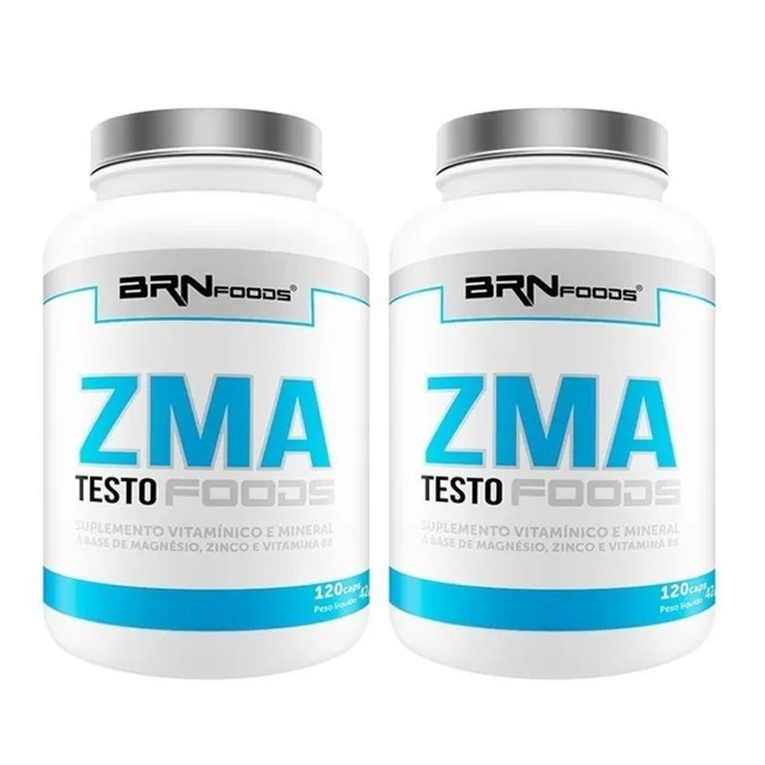 Kit 2x ZMA Testo BRN Foods - 120 caps - Foto 1