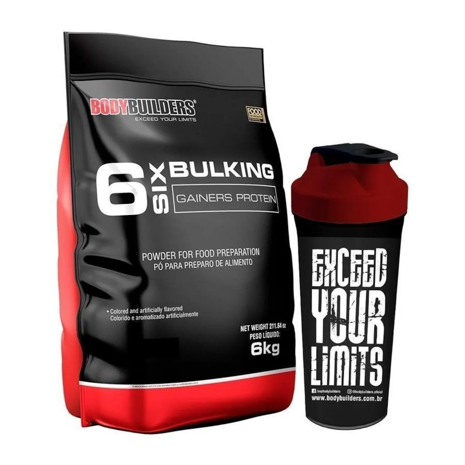 Kit Hipercalórico 6 Bulking 6kg Chocolate + Coqueteleira - Bodybuilders - Foto 1
