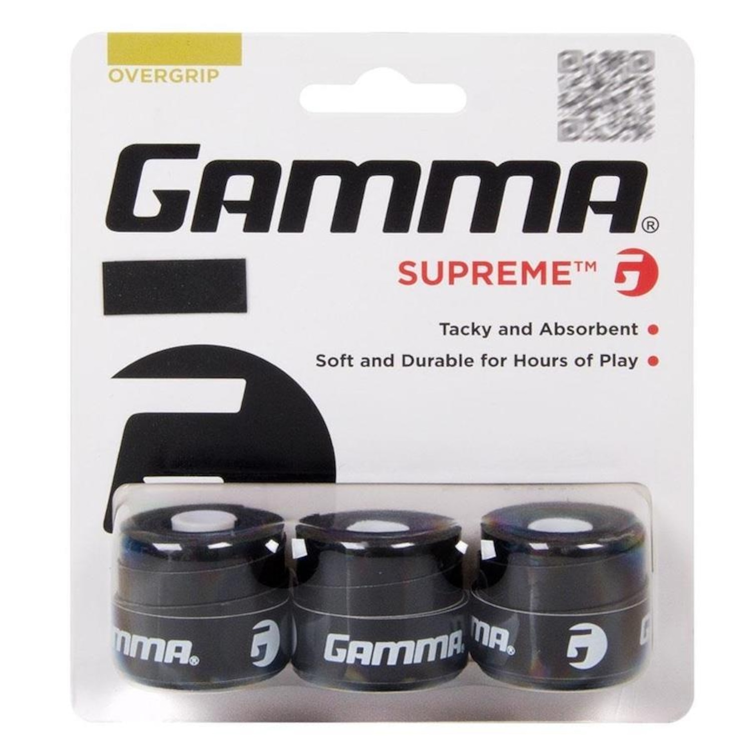 Overgrip Gamma Supreme - 03 Unidades Preto - Foto 1