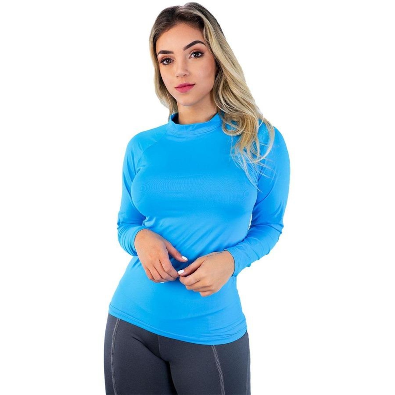 Camiseta Térmica de Compressão Vekyo Segunda Pele Proteção UV - Feminina - Foto 1