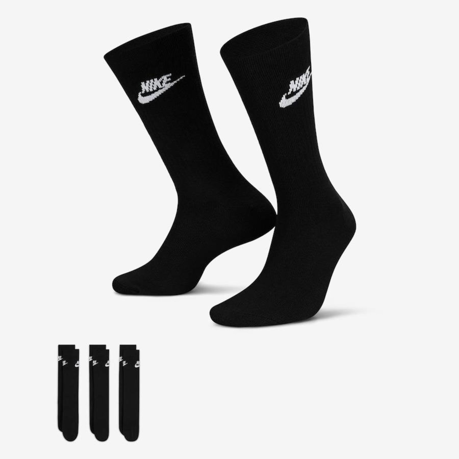 Meia Cano Alto Nike Sportswear Everyday Essential - 3 Pares - Adulto - Foto 1