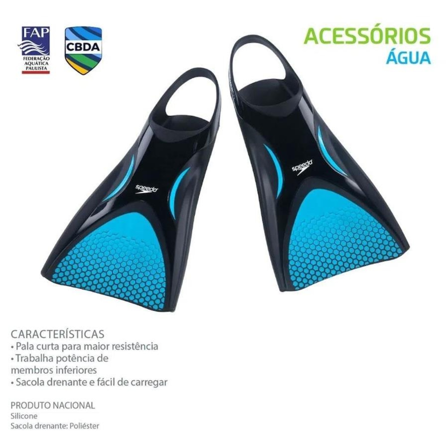 Nadadeira Pé De Pato Speedo Power Fin Todos Tamanhos + Bag - Foto 3