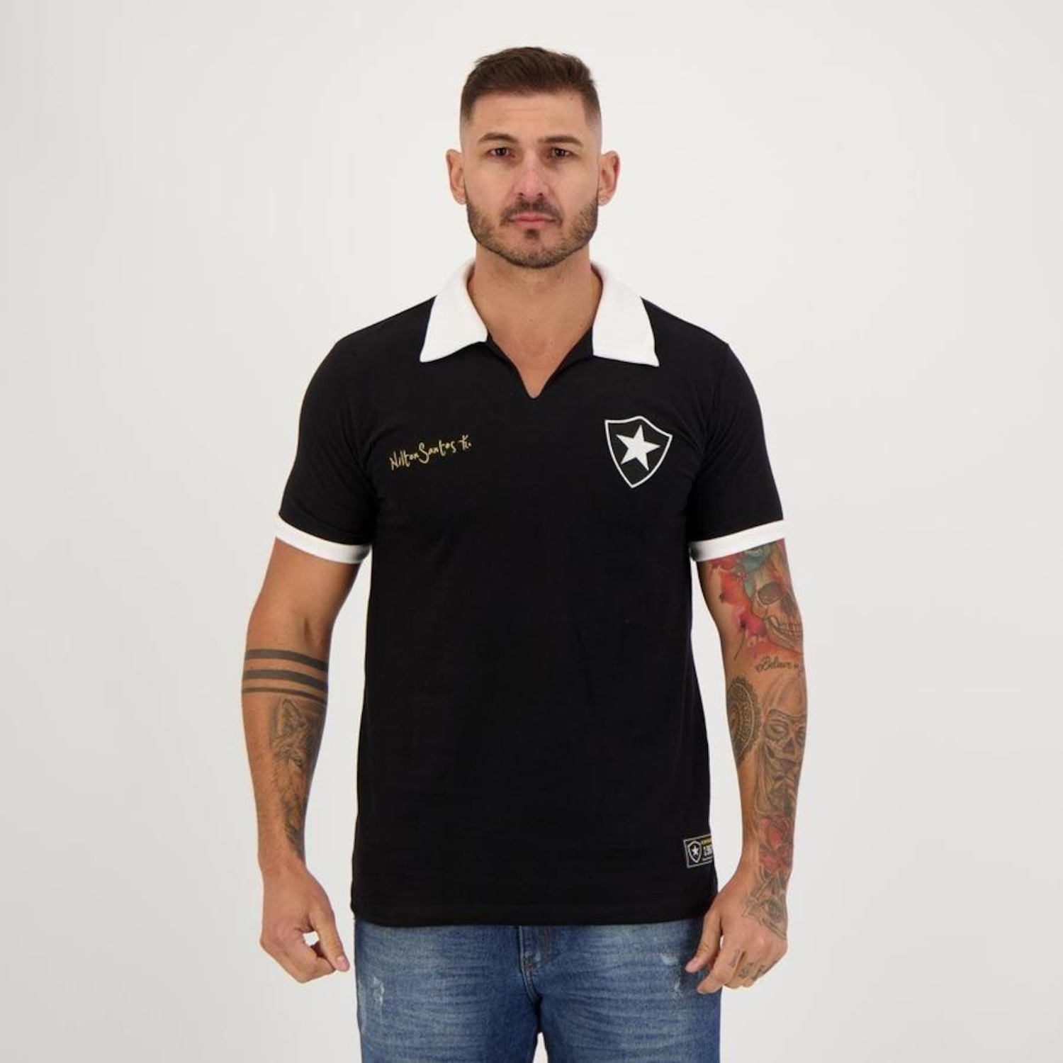 Camisa Futfanatics Botafogo Retrô Nilton Santos - Masculina - Foto 1