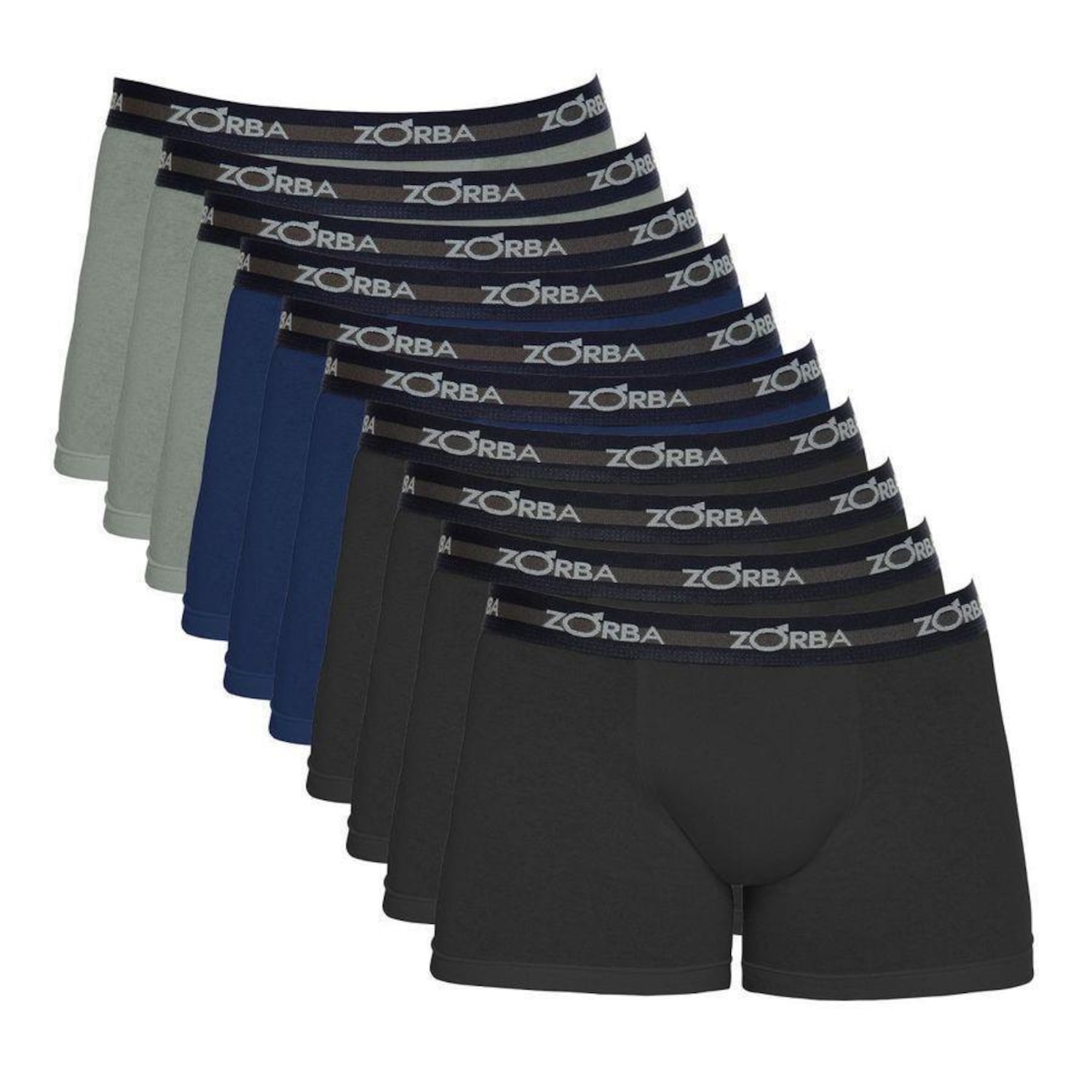 Kit Cuecas Boxer Zorba Algodão Max 702 - 10 Unidades - Masculino - Foto 1