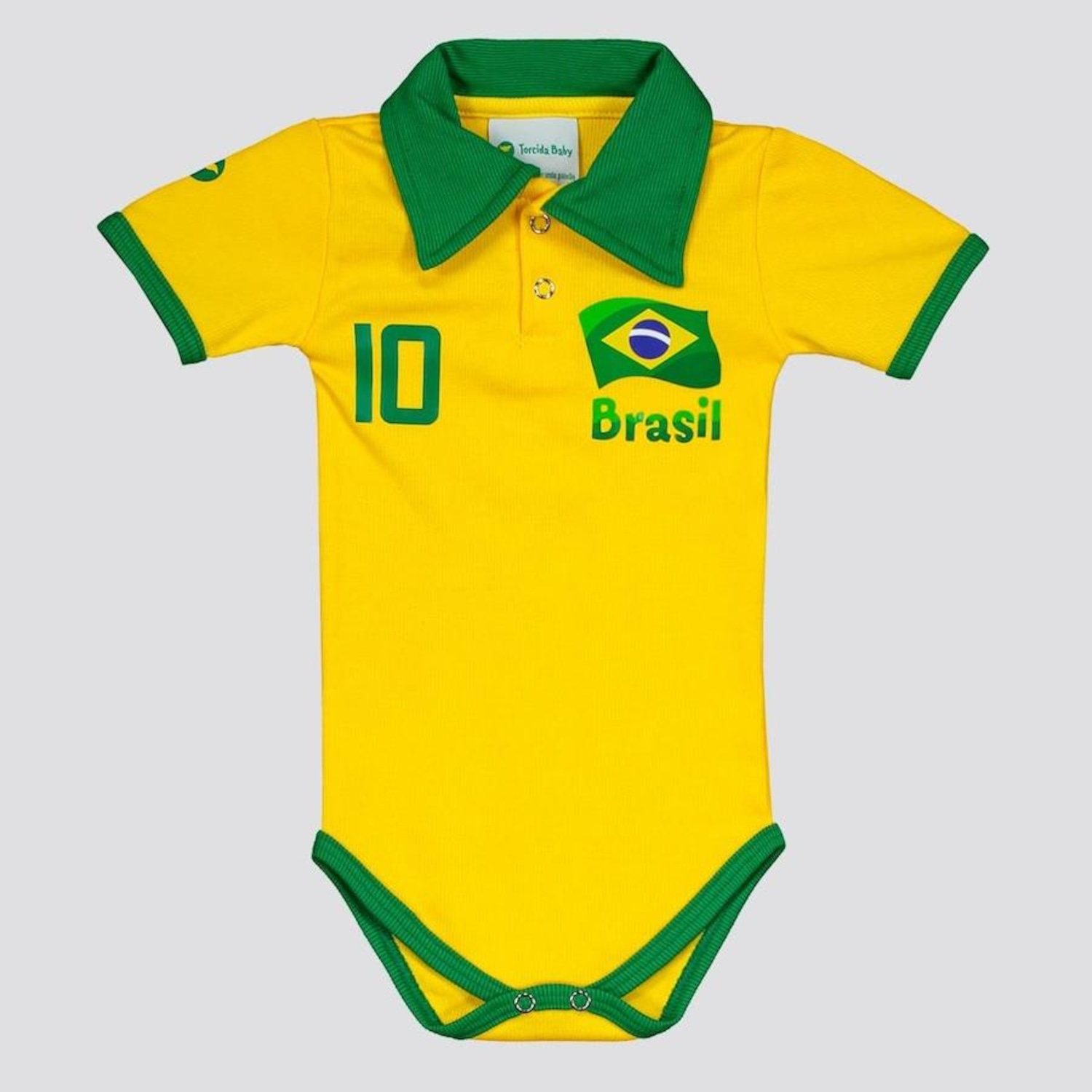 Body Polo do Brasil Torcida Baby Flag - Infantil - Foto 1