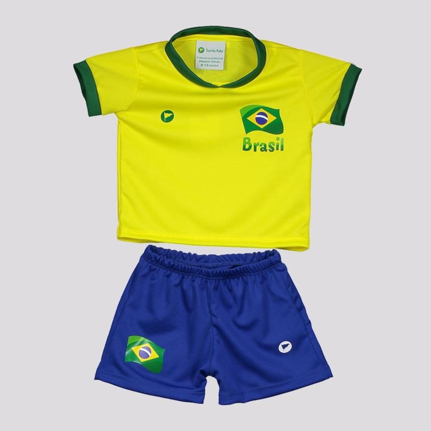 Conjunto do Brasil Torcida Baby N10 Flag - Infantil - Foto 1
