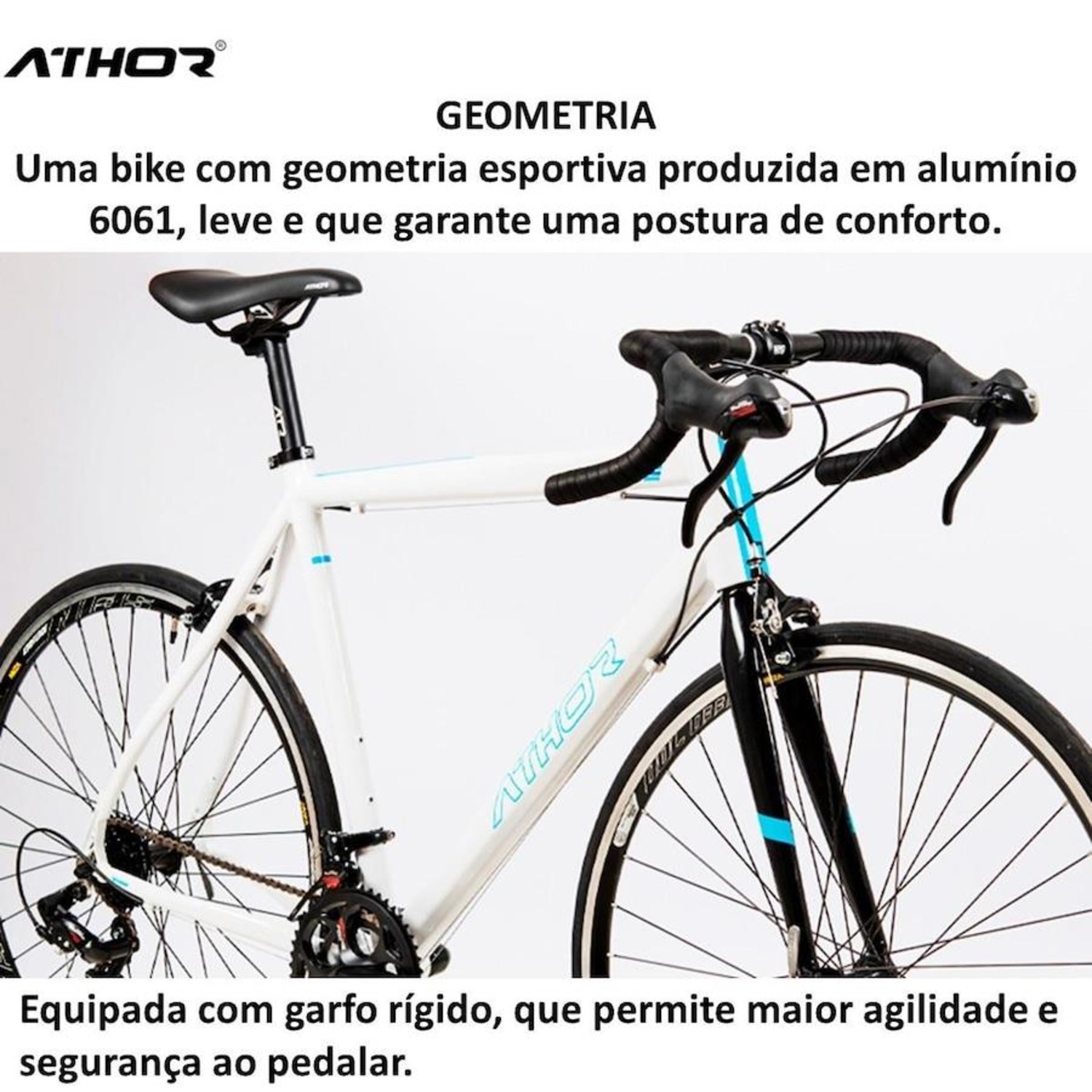 Bicicleta Aro 700 Athor Speed Estrada VOne Freio Side Pull Shimano 14 Velocidades - Foto 3