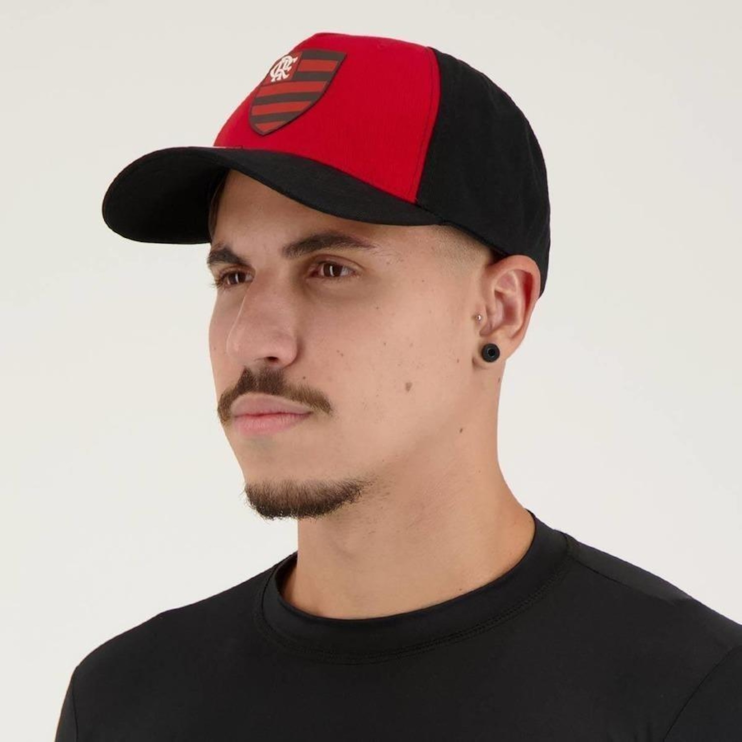 Boné Aba Curva Futfanatics Flamengo Escudo - Snapback - Adulto - Foto 2