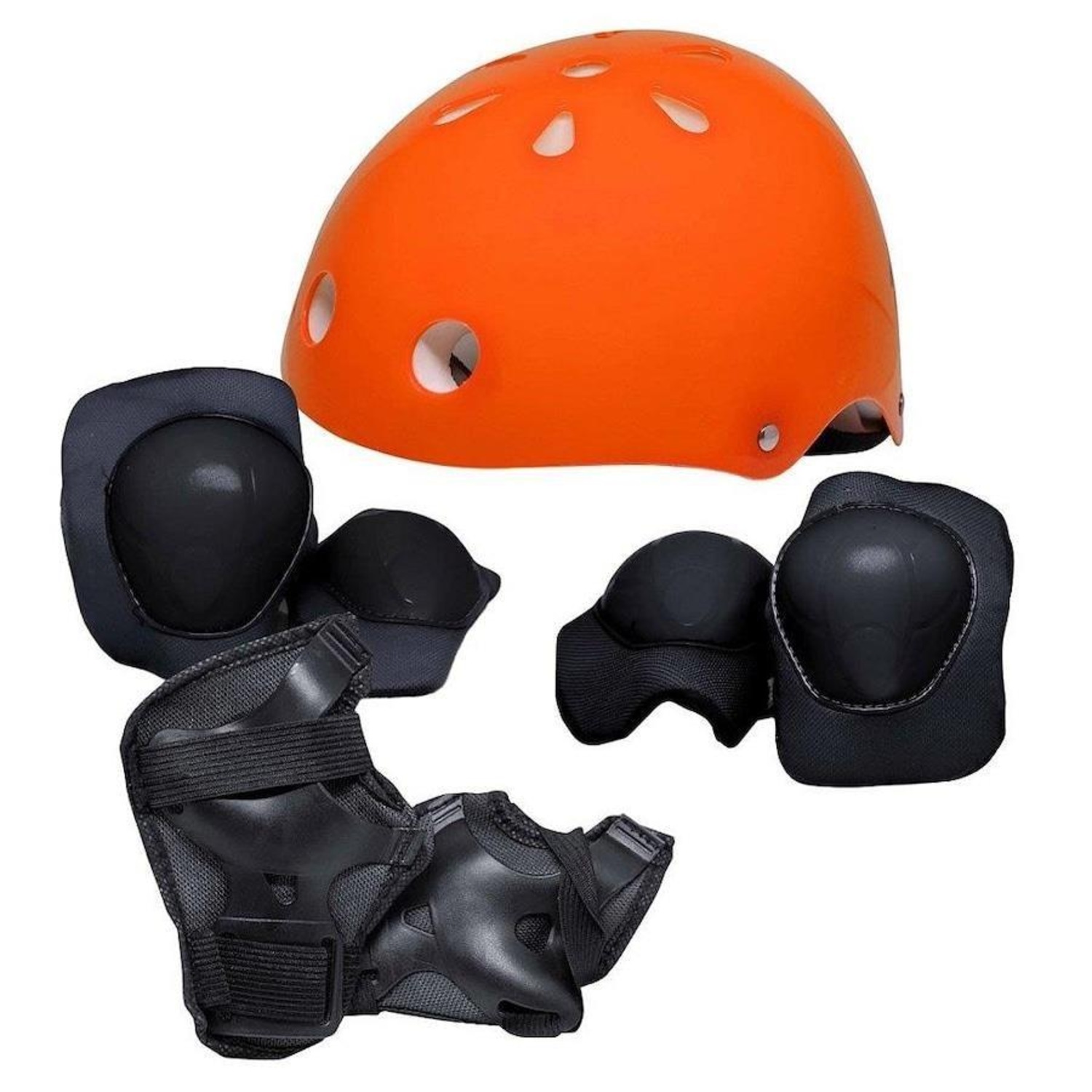 Kit 1x Capacete + Kit de Proteção Rava Little Child 2x Joelheira + 2x Cotoveleira + 2x Munhequeira - Infantil - Foto 1