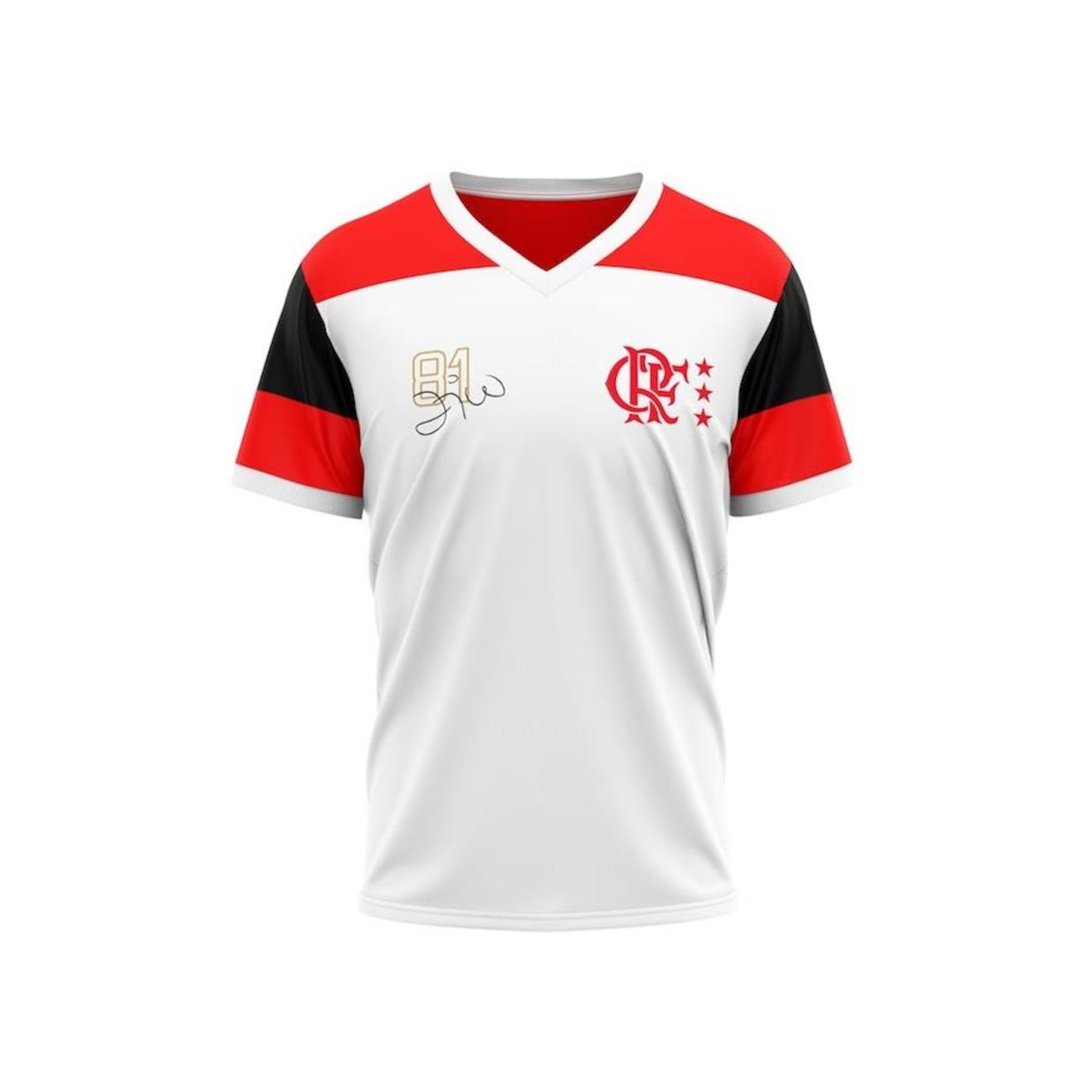 Camisa do Flamengo Braziline Retro Zico Mundial 1981 - Infantil - Foto 1