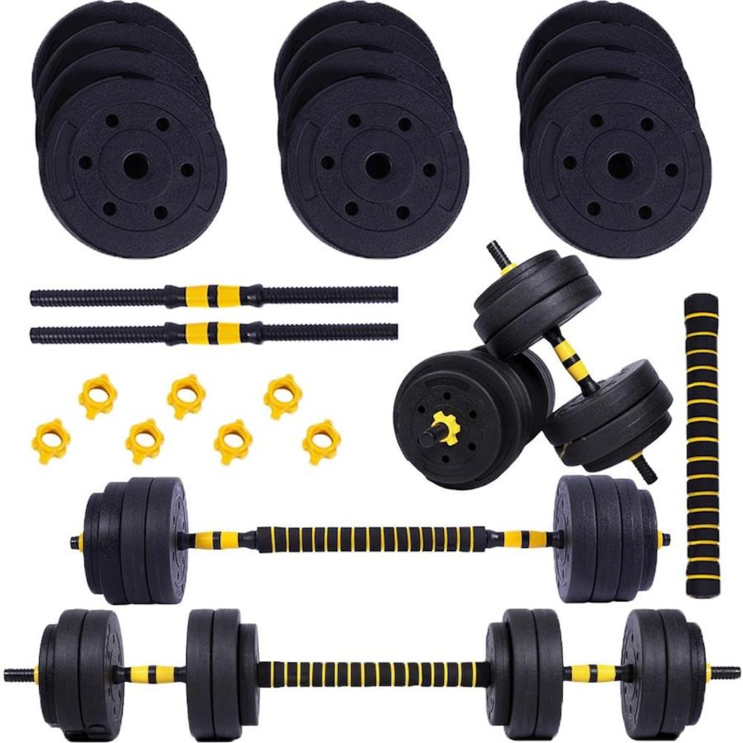 Kit de Halteres Yangfit com Anilhas e Barra - 25kg - Foto 1