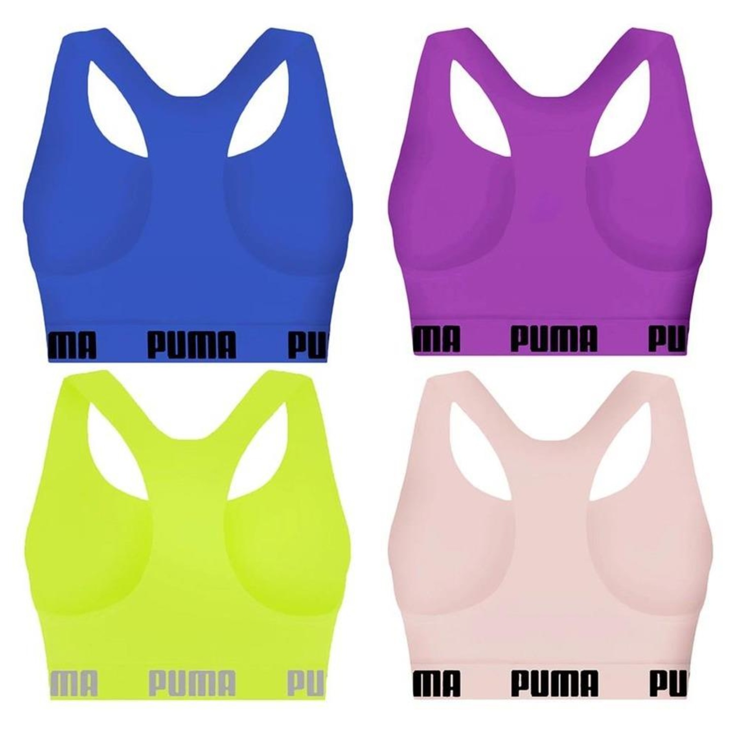 Kit Top Fitness Puma Nadador sem Costura - Feminino - 4 unidades - Foto 2