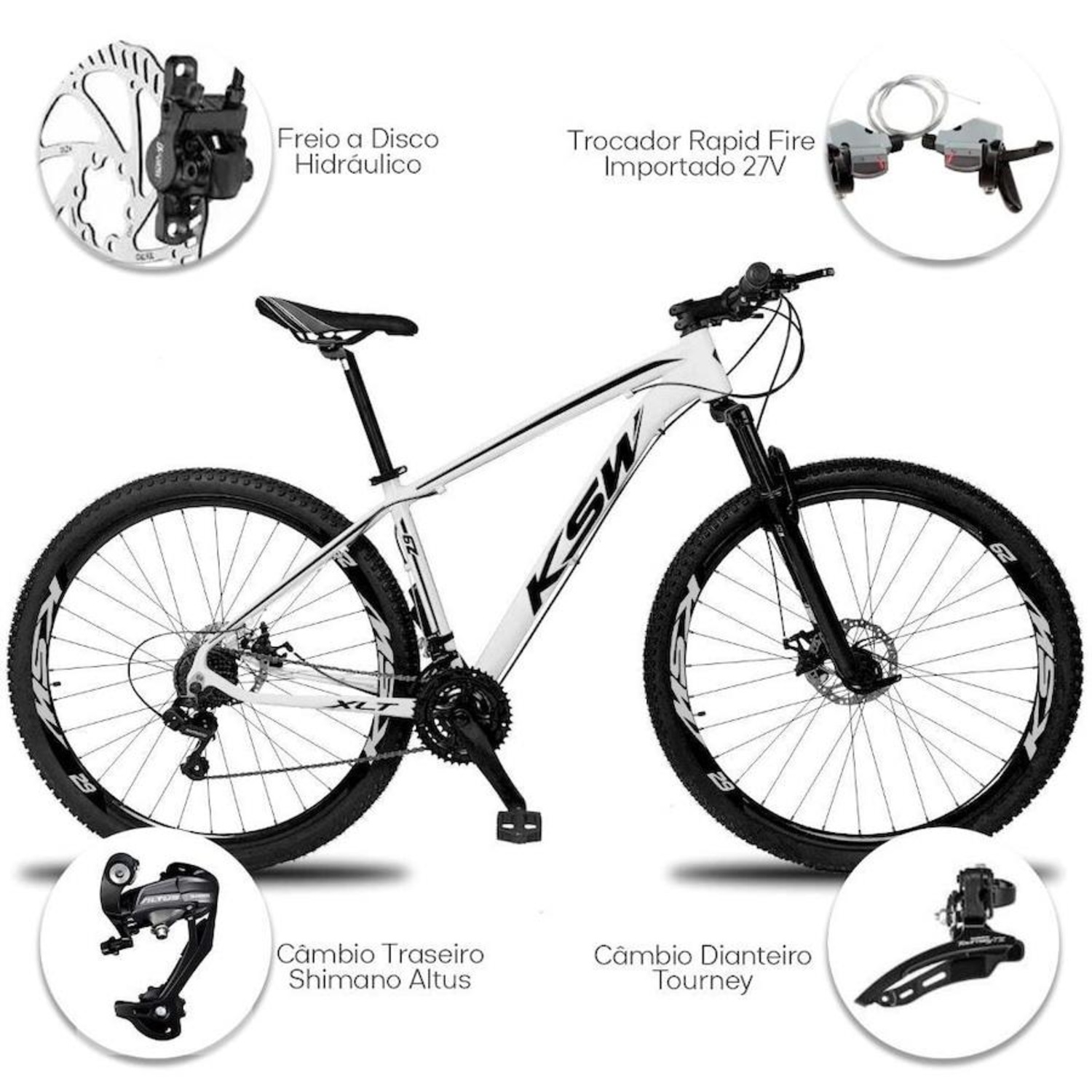 Bicicleta Aro 29 KSW XLT MTB - Freio Hidráulico - Câmbio Shimano Altus - 27 Marchas - Foto 3