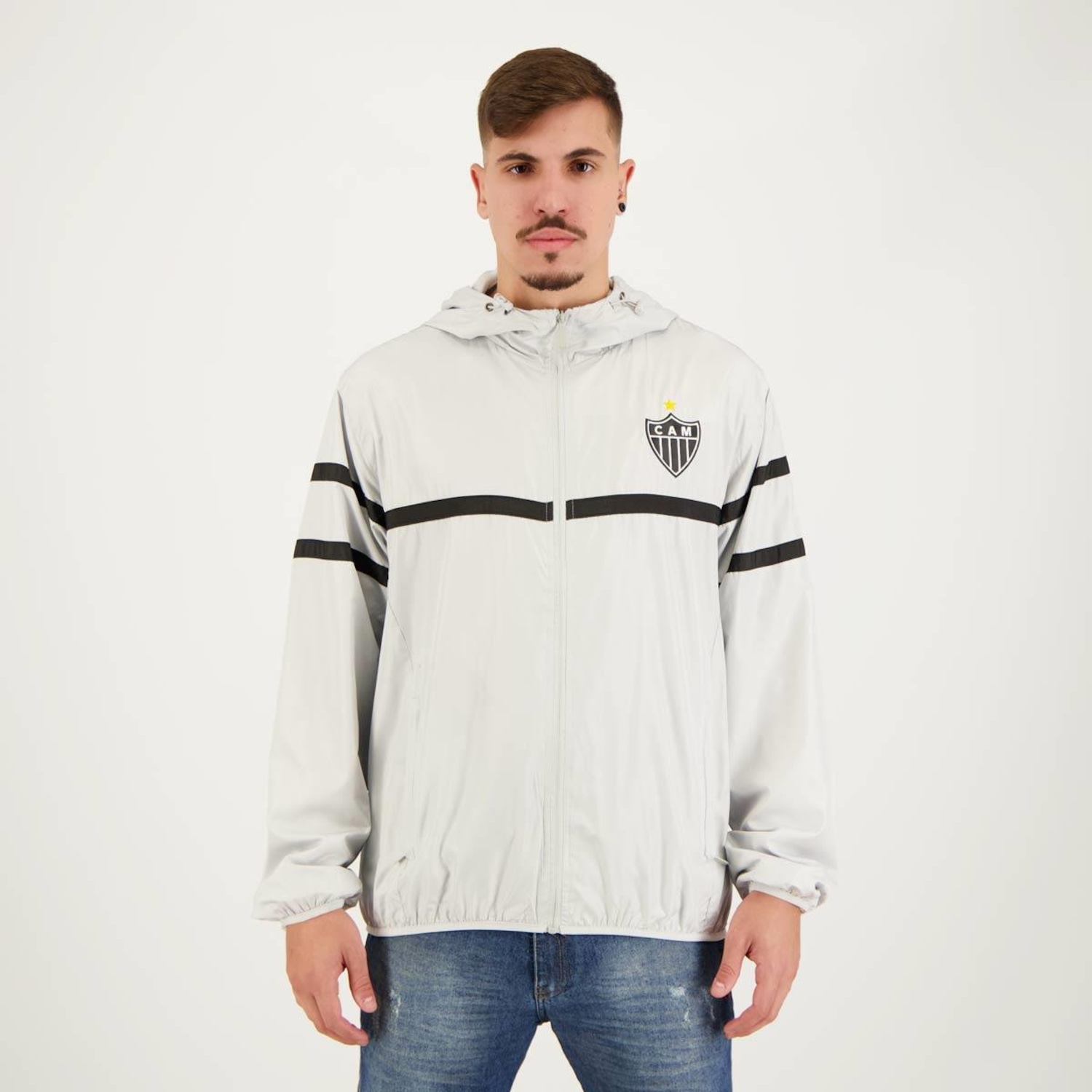 Jaqueta Corta Vento com Capuz do Atlético Mineiro Futfanatics - Masculina - Foto 1