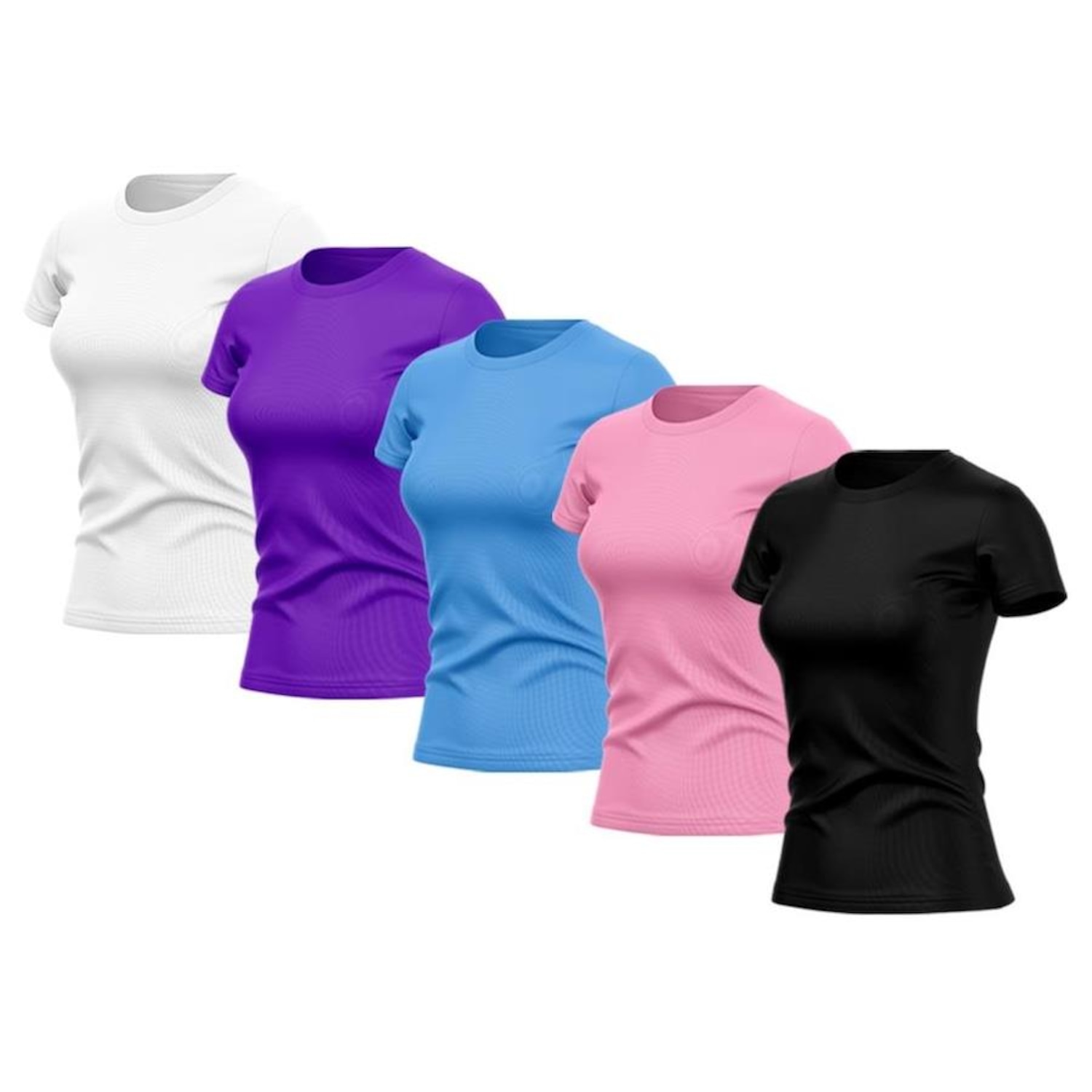 Kit de Camisas Térmica Adriben Dry Fit com Proteção Solar Uv - 5 Unidades - Feminina - Foto 1