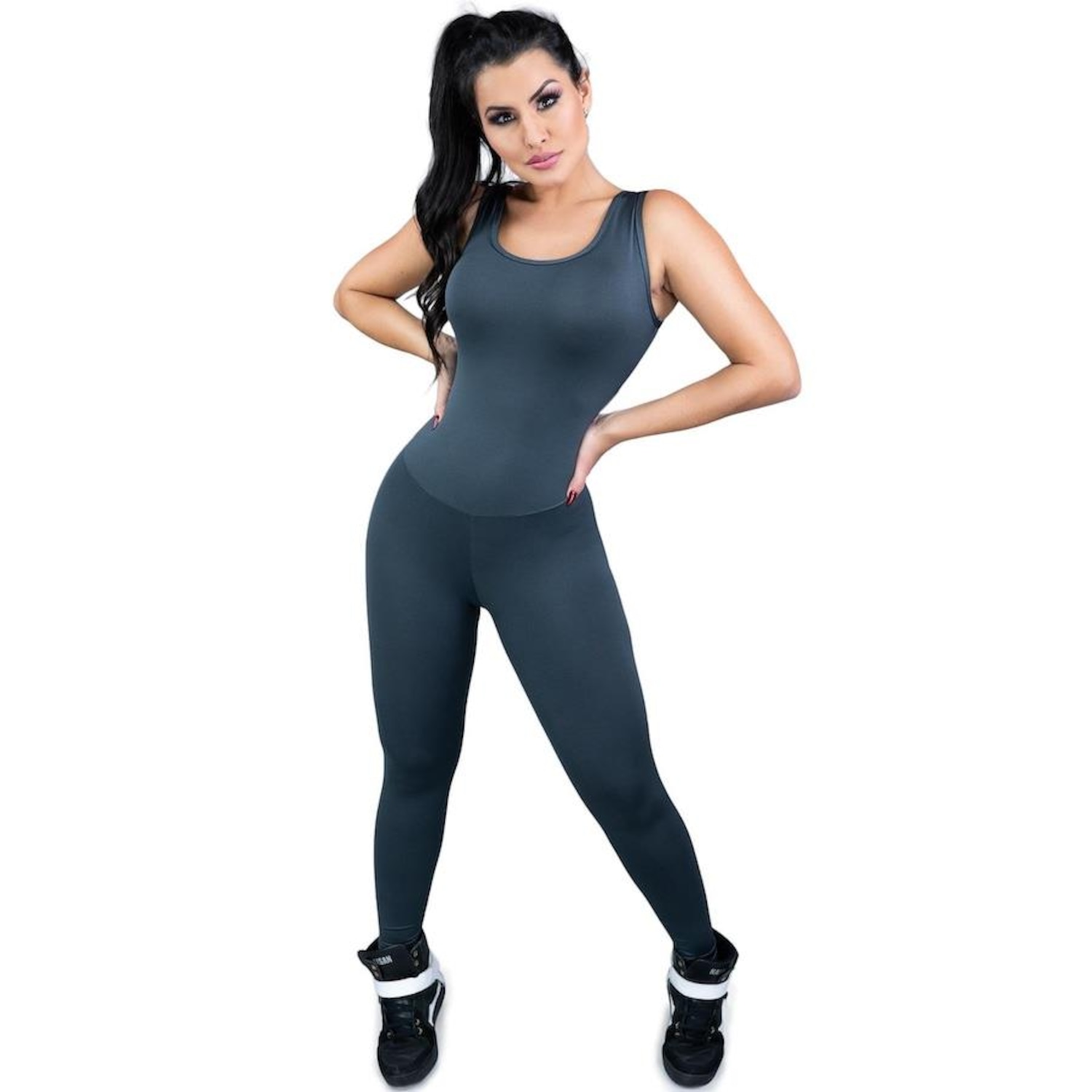 Macacão Fitness MVB Modas Longo Suplex - Feminino - Foto 1