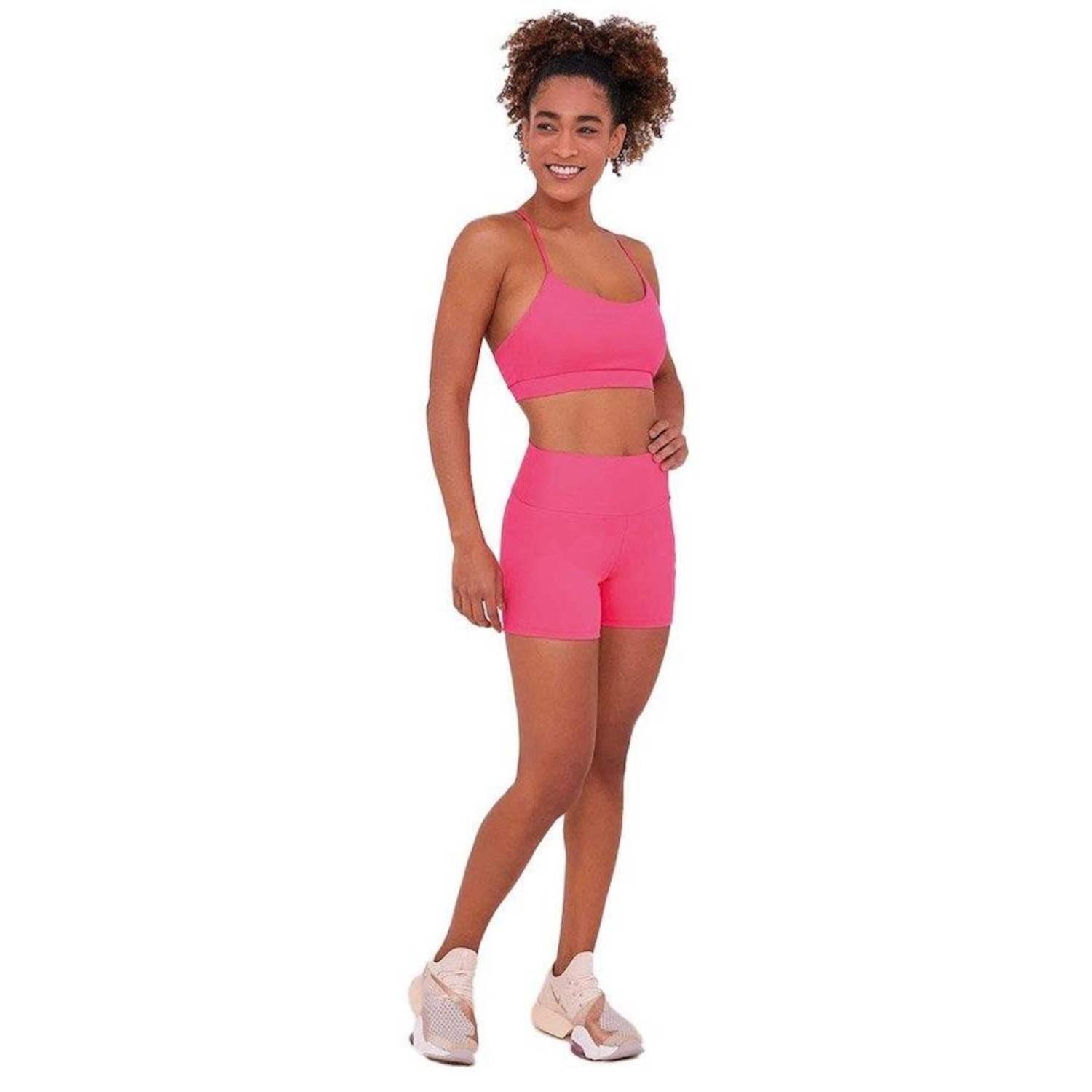 Shorts Alto Giro 2 Em 1 Nylon Dry - Feminino - Foto 4