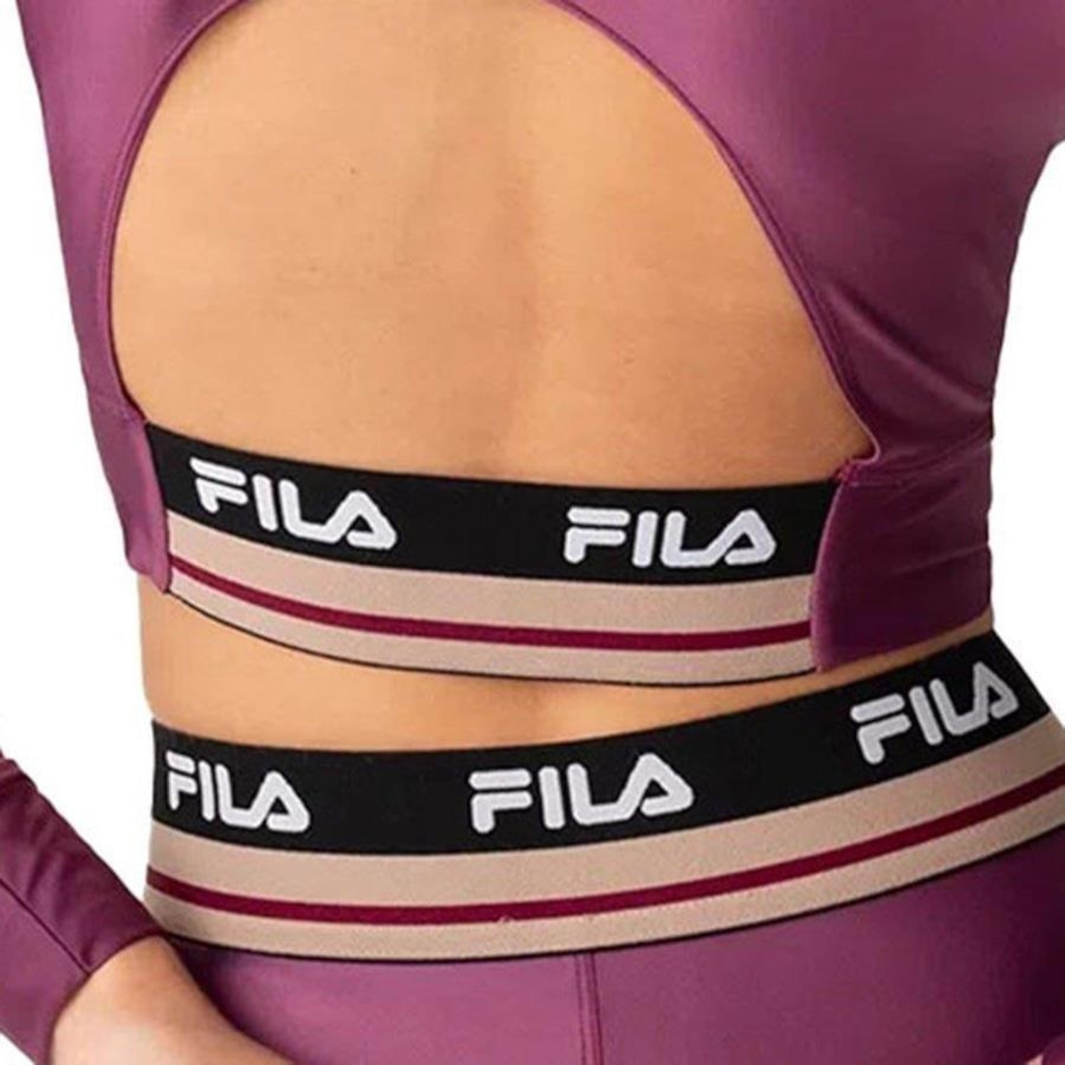 Blusa Cropped Fila Biker Double - Feminina - Foto 4