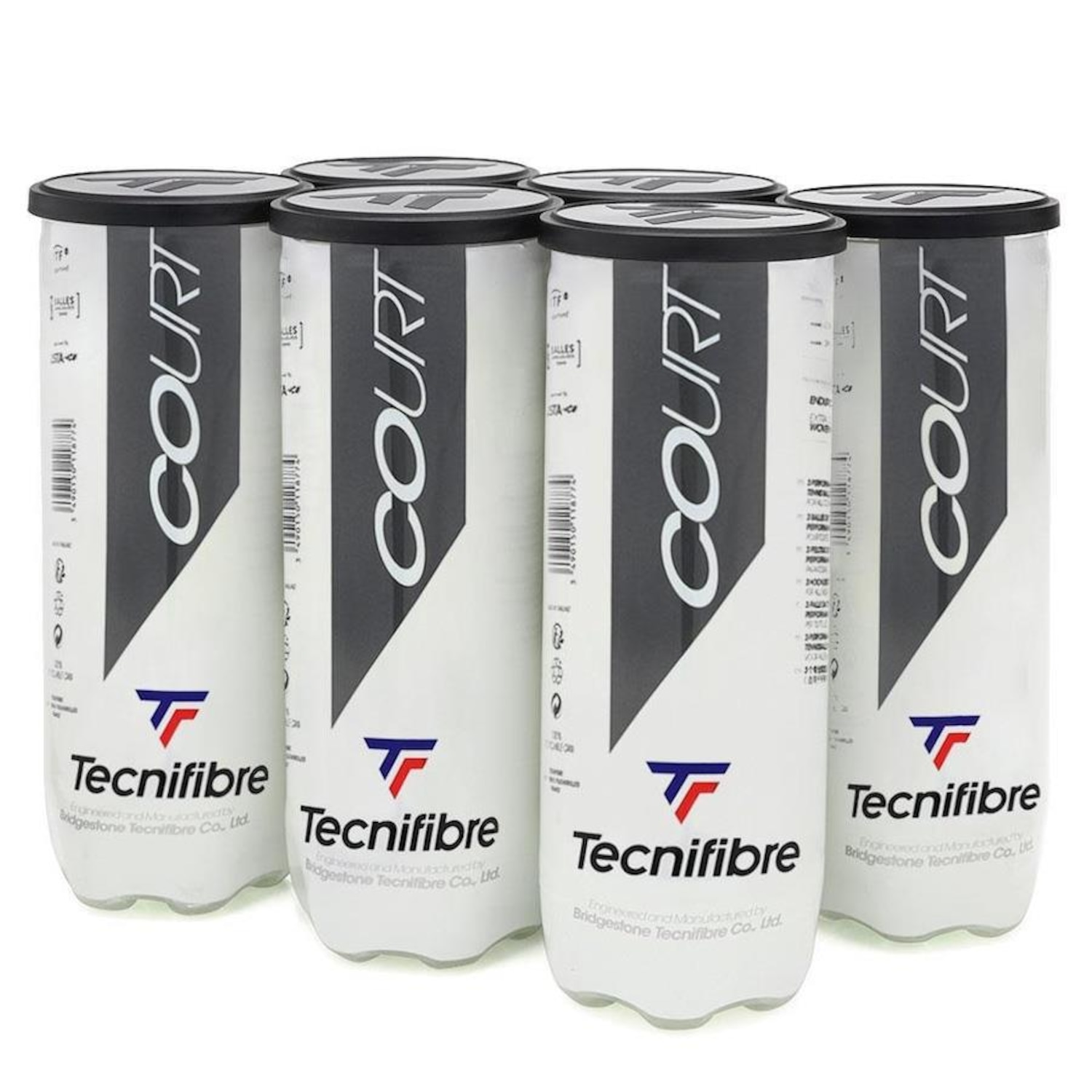 Bola de Tênis Tecnifibre Court - Pack com 06 Tubos - Foto 1