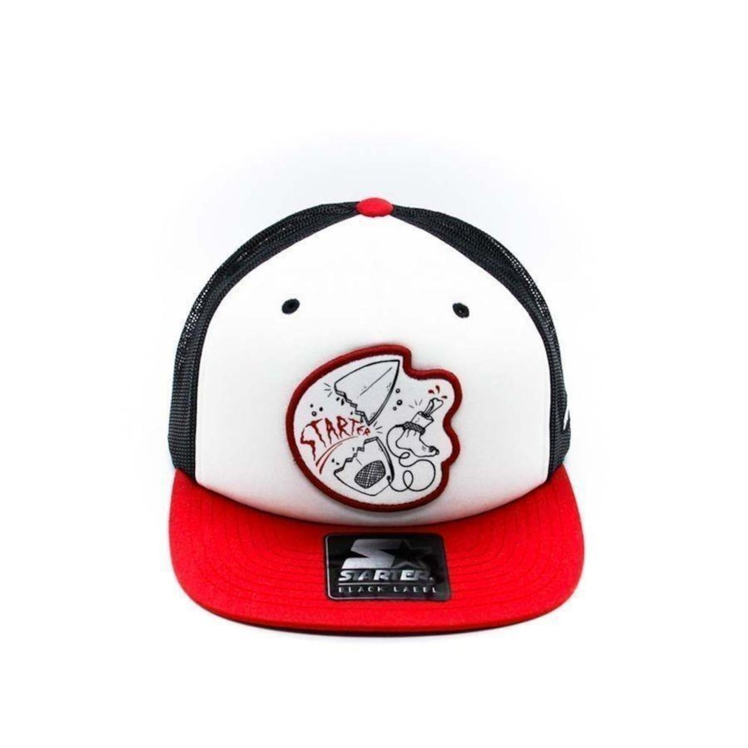 Boné Starter Aba Reta Snapback Trucker Shark Attack Preto - Starter - Foto 1