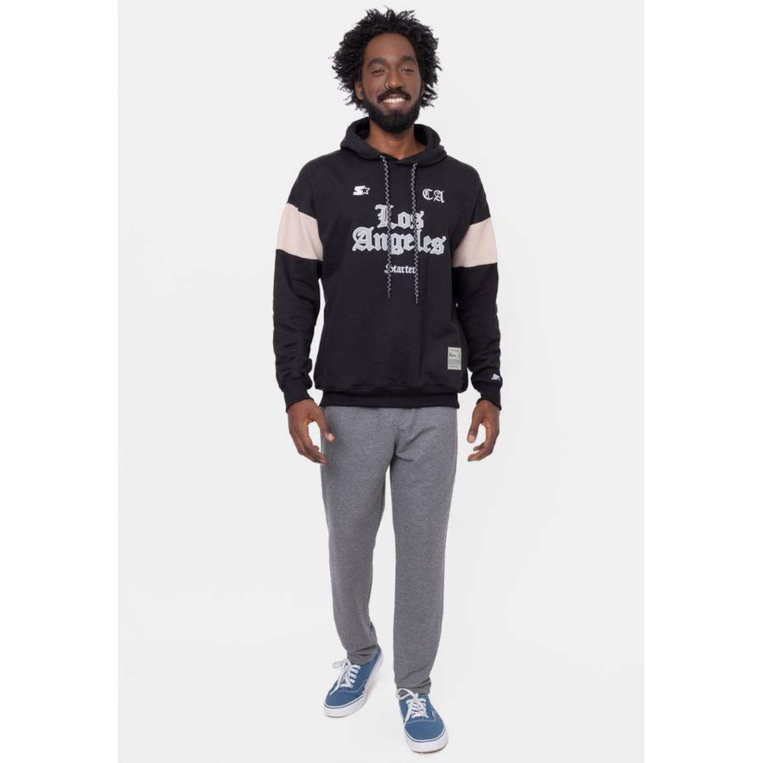 Blusão de Moletom com Capuz Starter Canguru Ca - Masculino - Foto 1