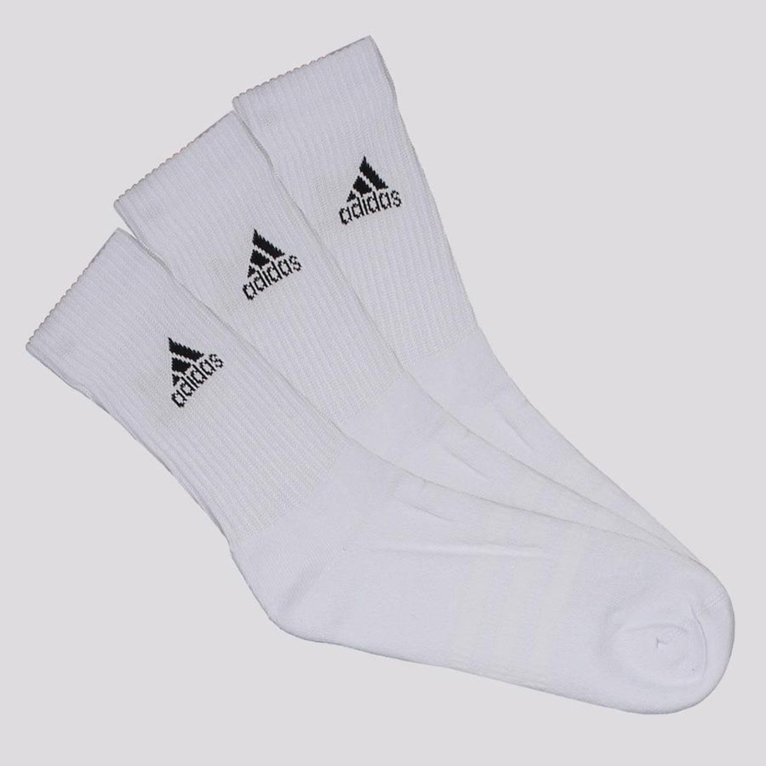 Kit Meias Cano Alto adidas Cano Alto - 3 Pares - Unissex - Foto 1