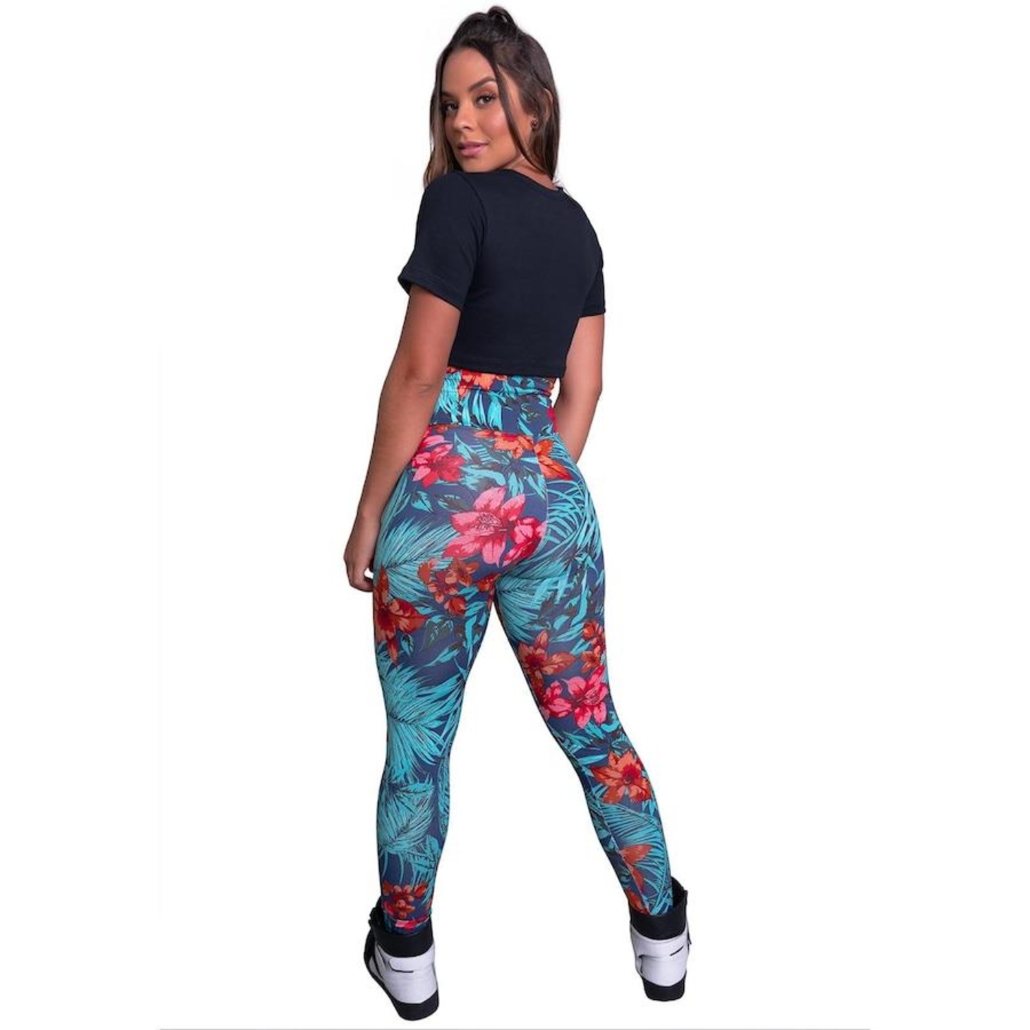 Calça Legging Cintura Alta Mvb Modas Suplex Fitness - Feminina - Foto 4