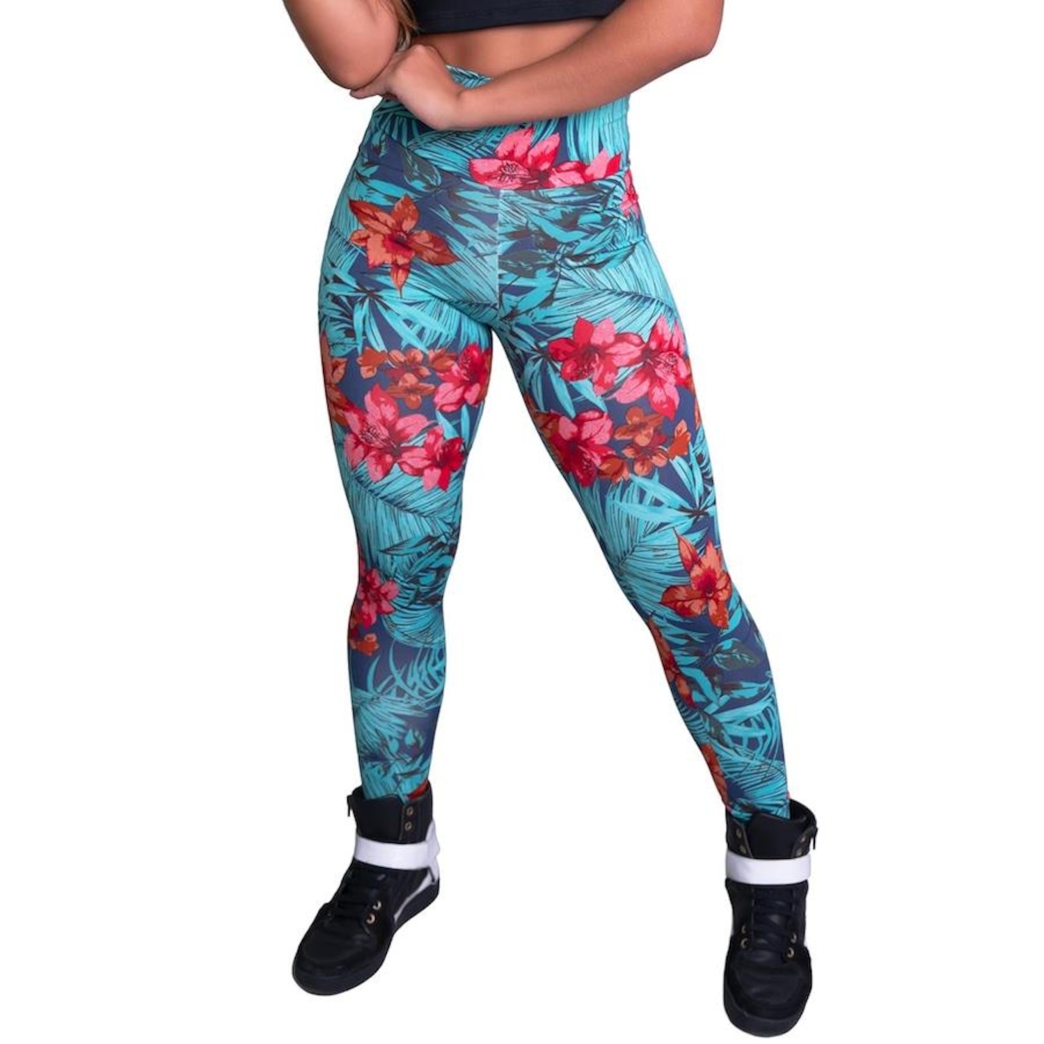 Calça Legging Cintura Alta Mvb Modas Suplex Fitness - Feminina - Foto 1