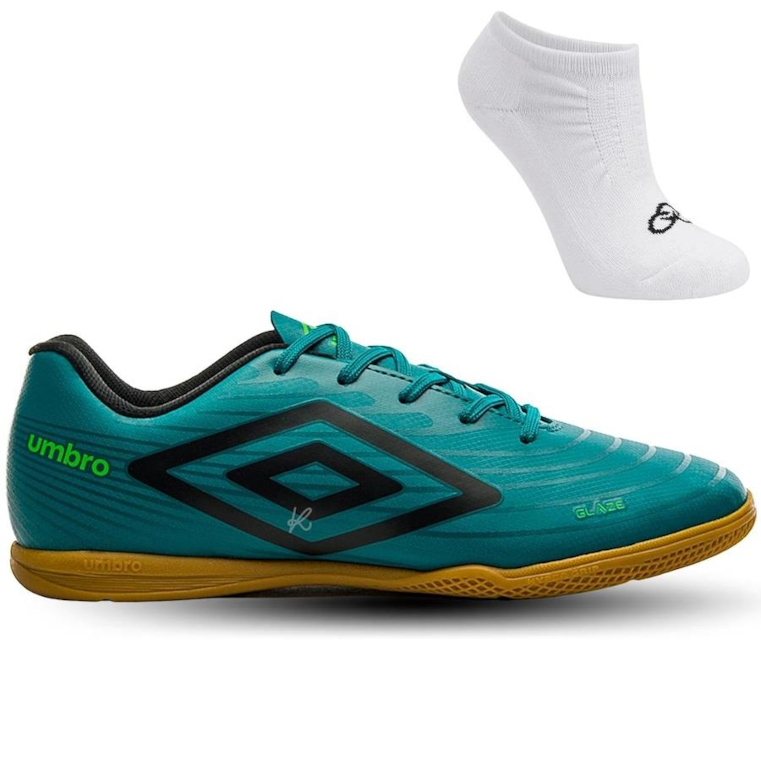 Chuteira Futsal Umbro Glaze + 1 Par de Meias - Adulto - Foto 1