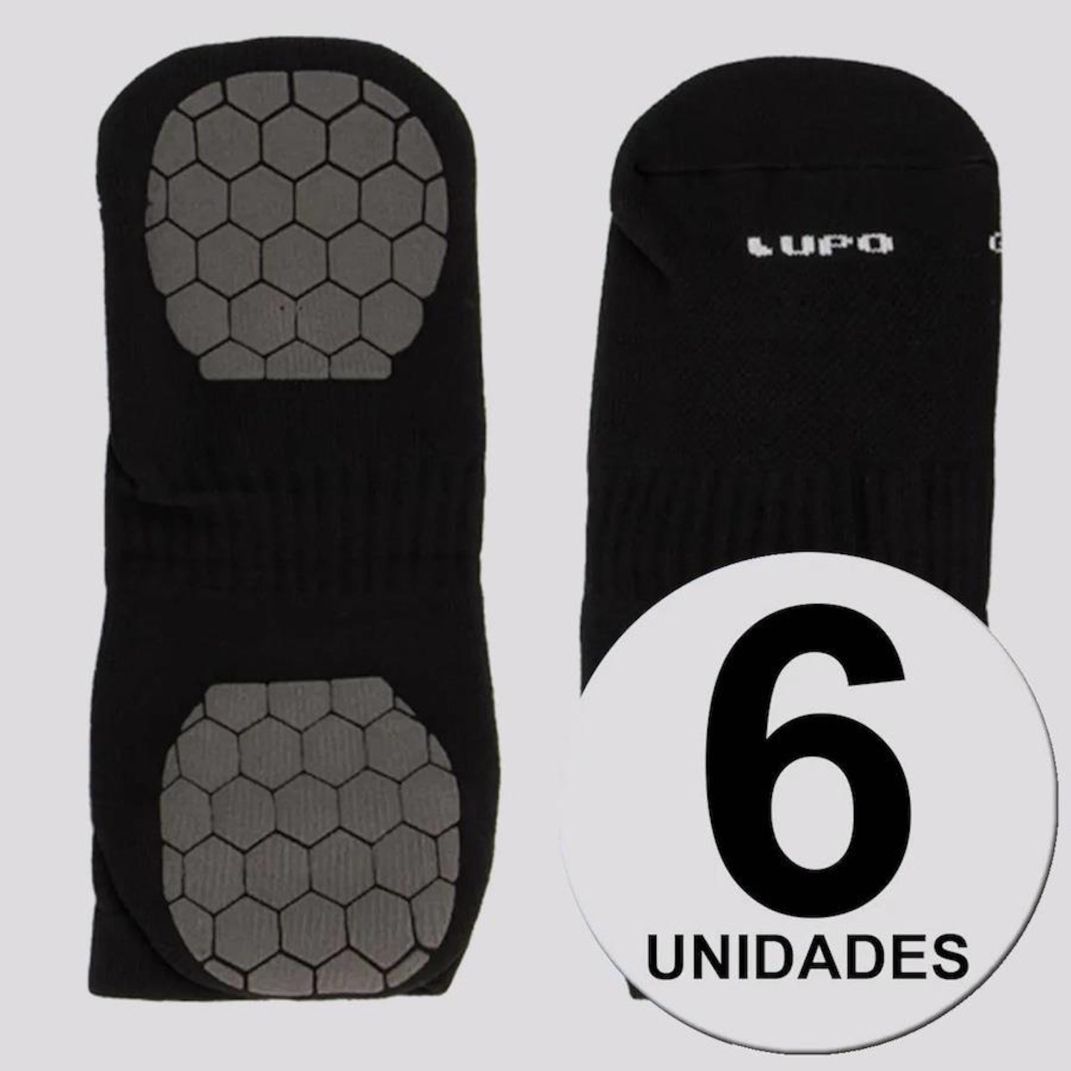 Kit Meias Cano Baixo Lupo Performance Antiderrapante - 41 a 44 - 6 Pares - Unissex - Foto 2