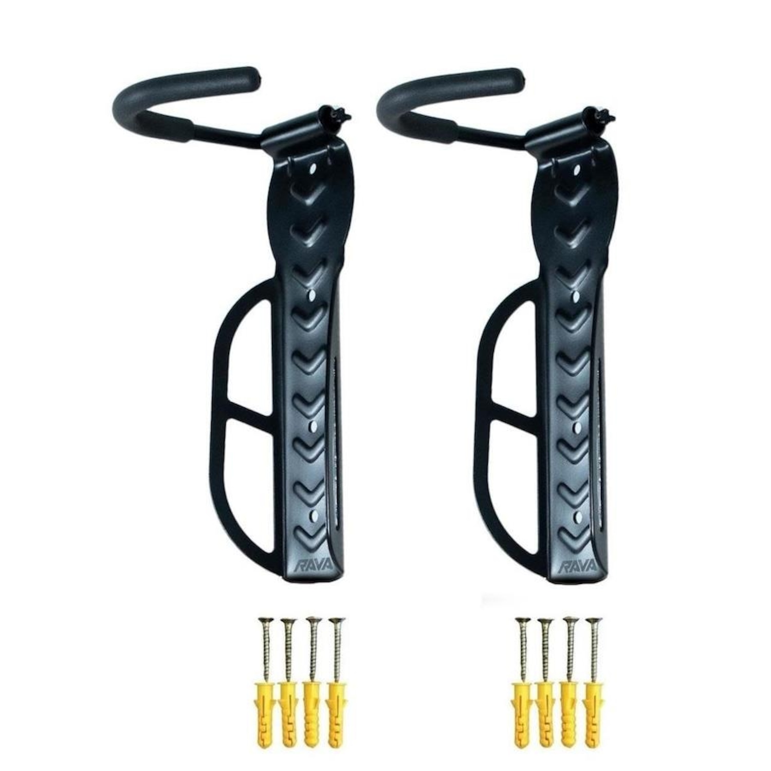 Kit Suportes para Bicicleta de Parede Vertical Rava Gancho Fixo - 2 Unidades - Foto 1