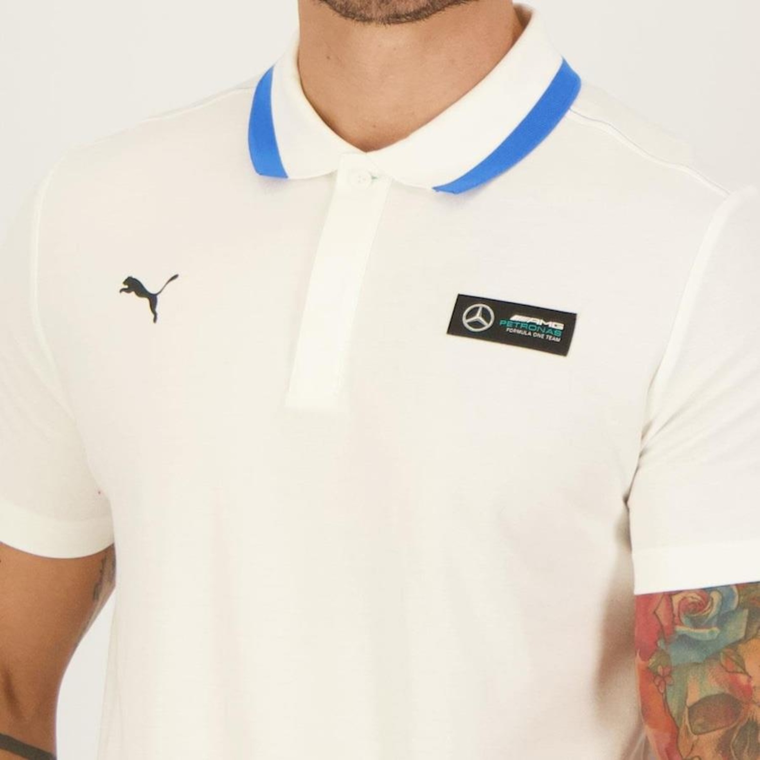 Camisa Polo Puma Mercedes Amg Petronas Pique - Masculina - Foto 4