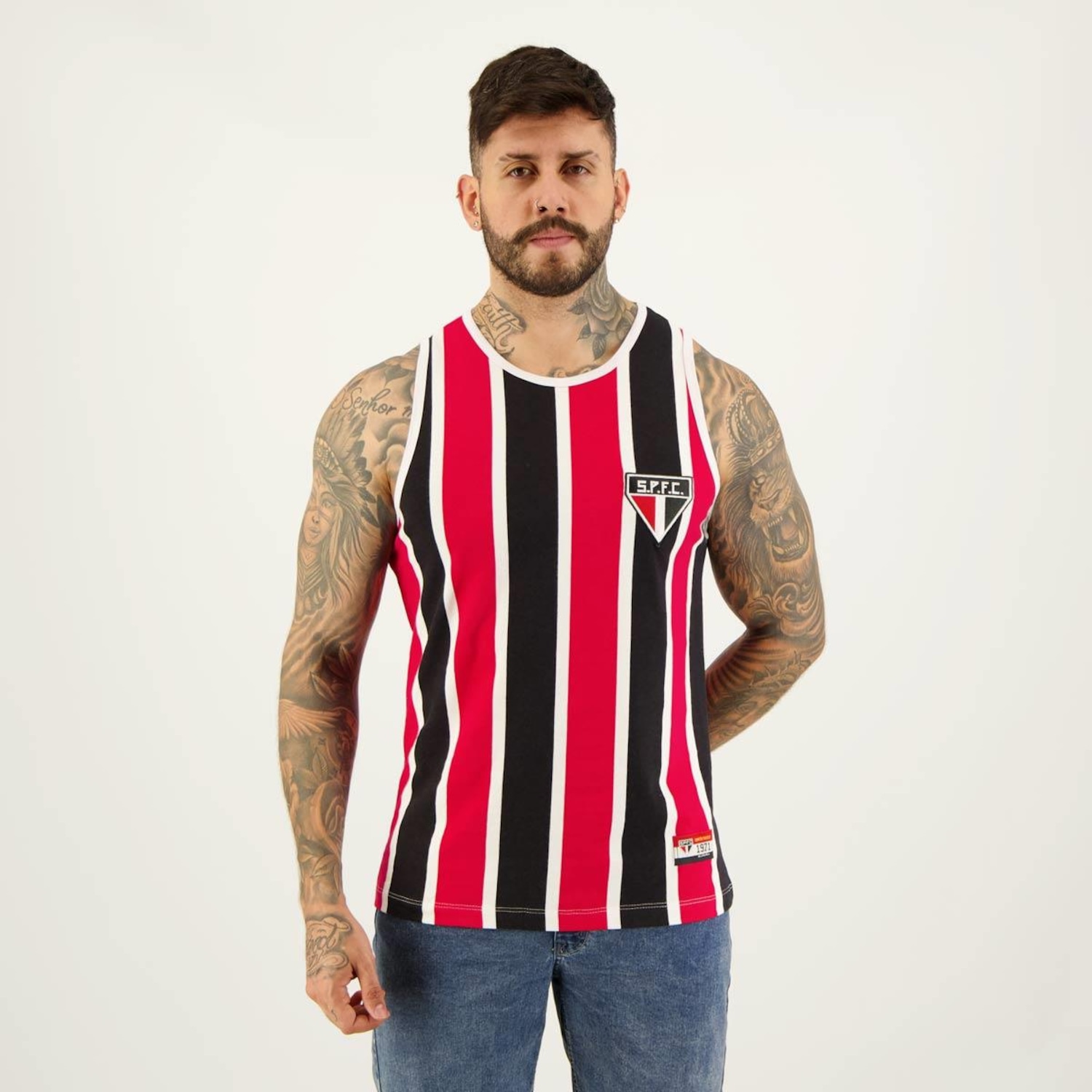 Camiseta Regata do São Paulo Retromania Retrô 1971 Tricolor - Masculina - Foto 1