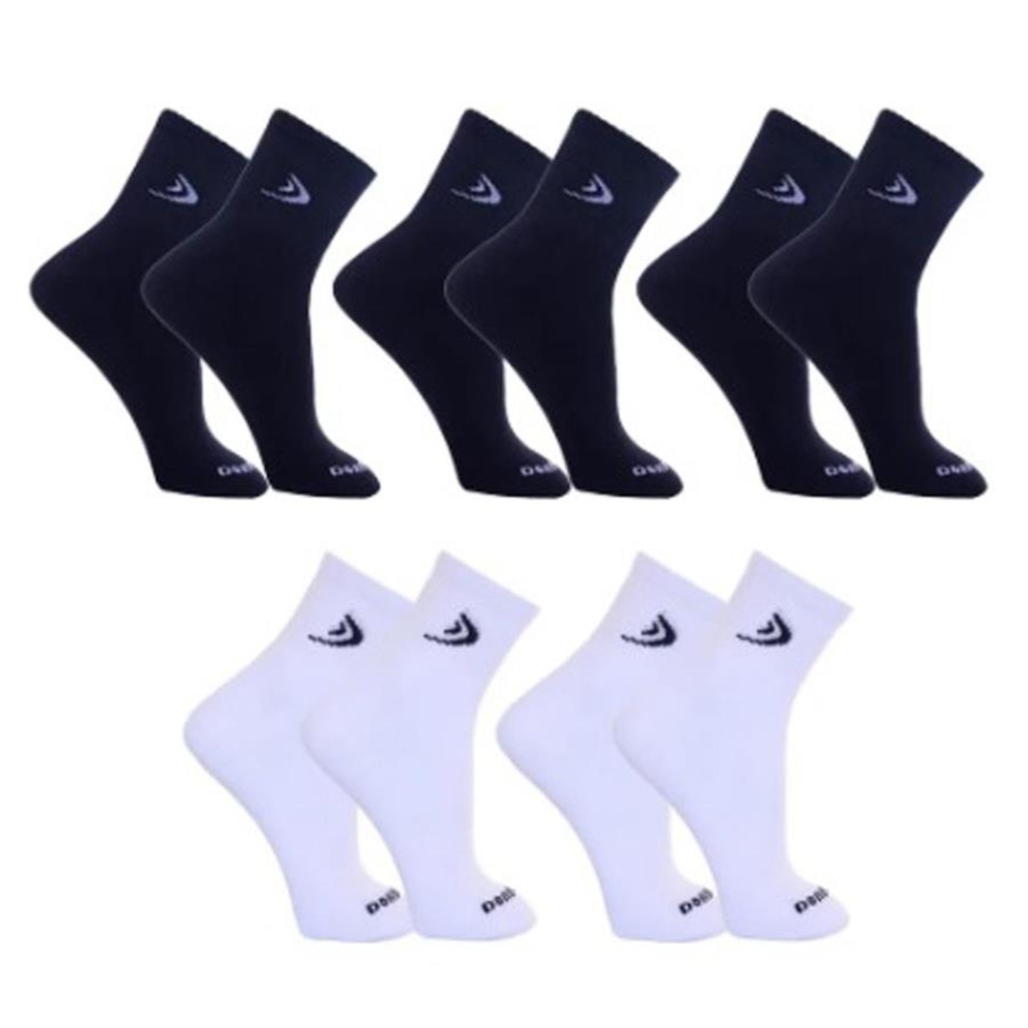Kit Meias Cano Curto Dorbe Algodão - 5 Pares - Masculina - Foto 1
