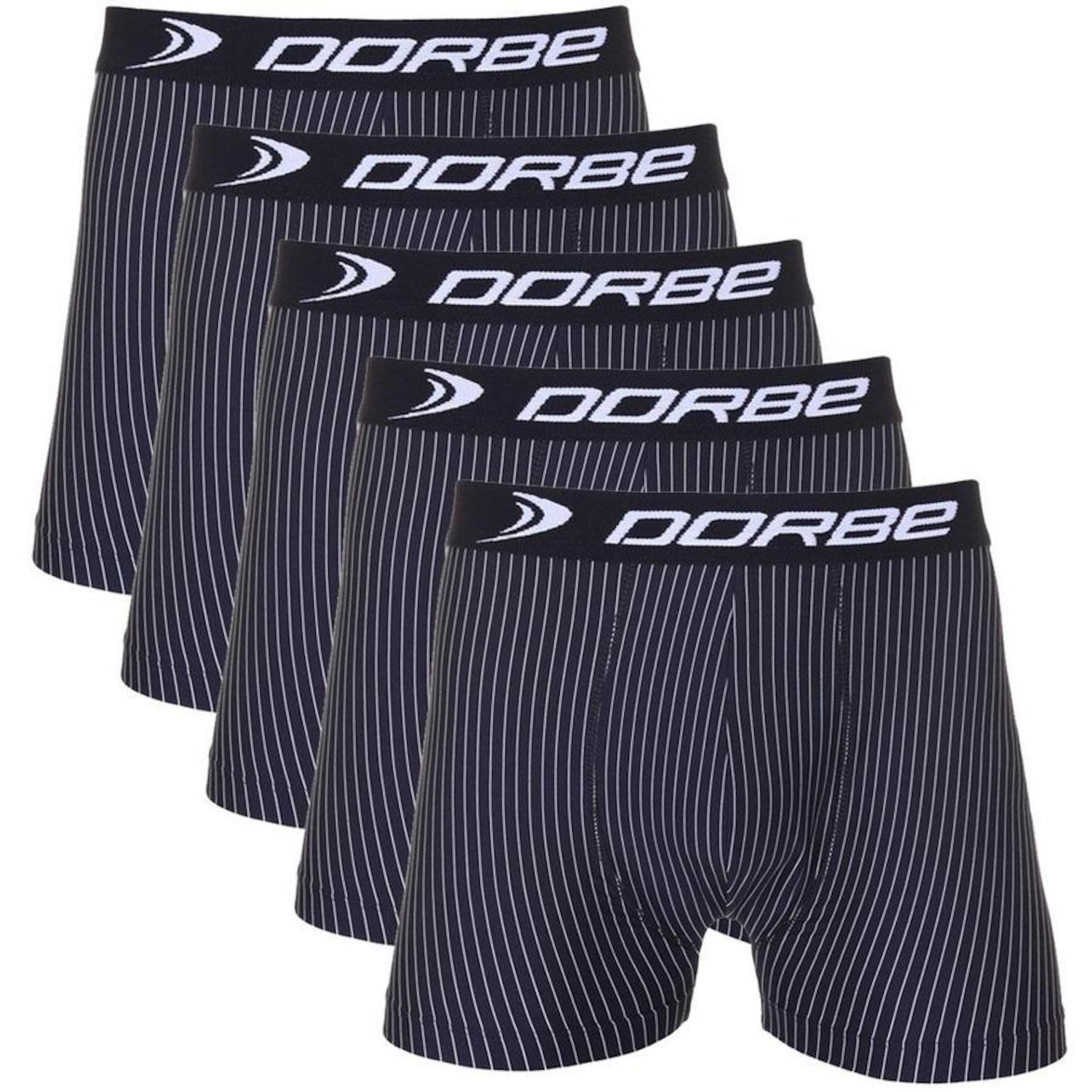 Kit Cuecas Boxer Risca de Giz Microfibra Dorbe - Masculina - 5 unidades - Foto 1