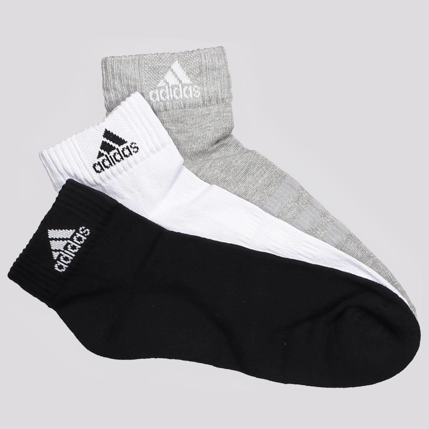 Kit Meia Cano Médio adidas Logo com 3 Pares - Adulto - Foto 1
